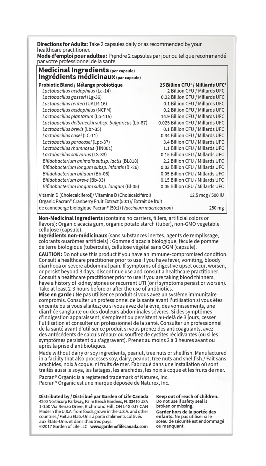 Garden of Life Dr. Formulated Probiotics Urinary Tract+ - JoyVIVA -  