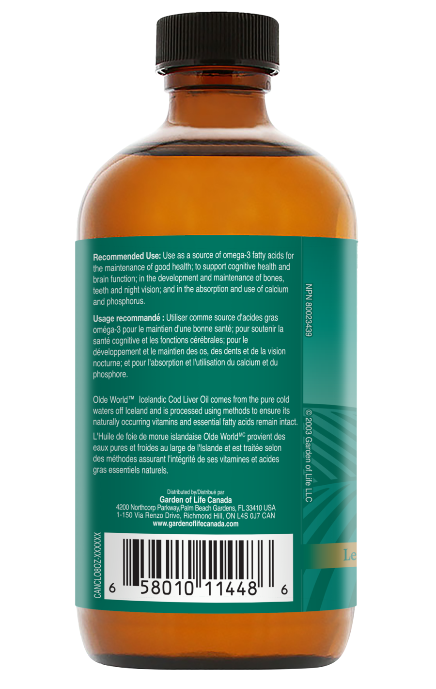 Garden of Life Olde World Icelandic Cod Liver Oil - JoyVIVA -  