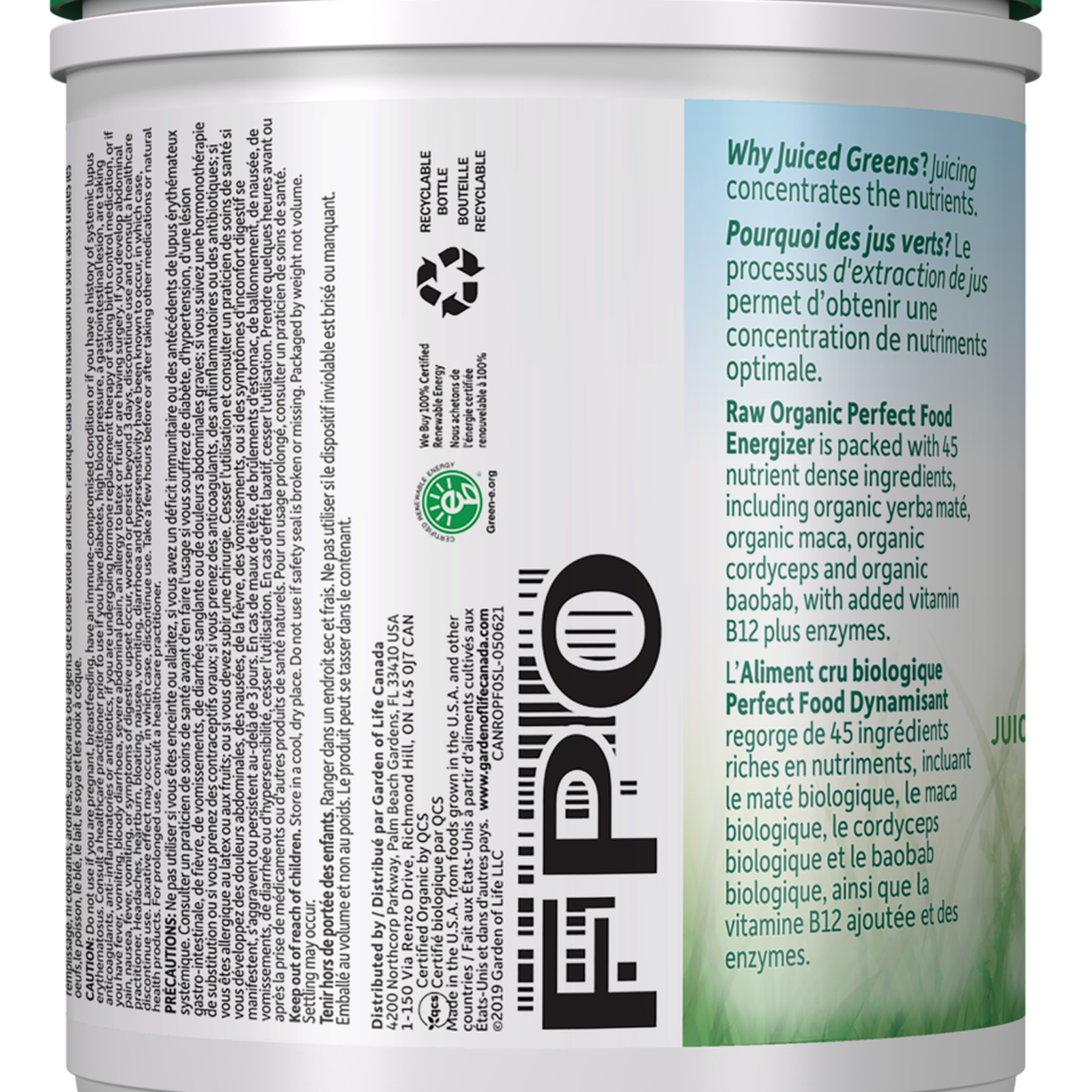 Garden of Life Raw Organic Perfect Food Energizer - JoyVIVA -  