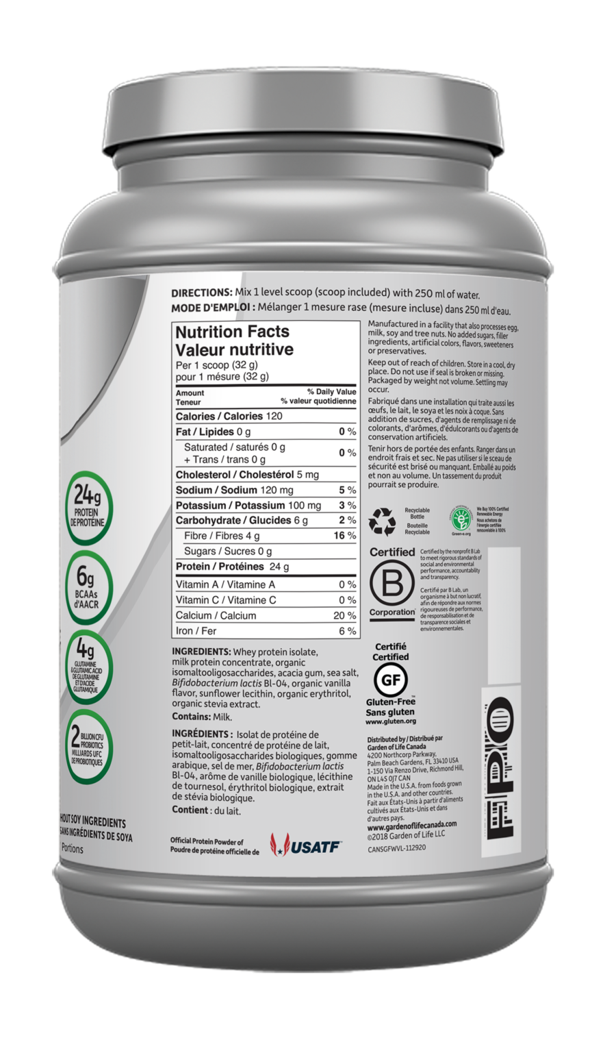 Garden of Life SPORT Certified Grass Fed Whey - JoyVIVA -  