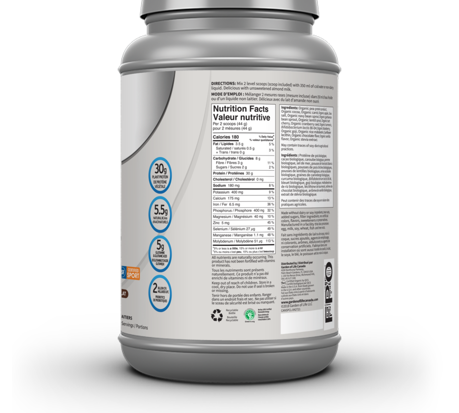 Garden of Life SPORT Organic Plant-Based Protein - JoyVIVA -  