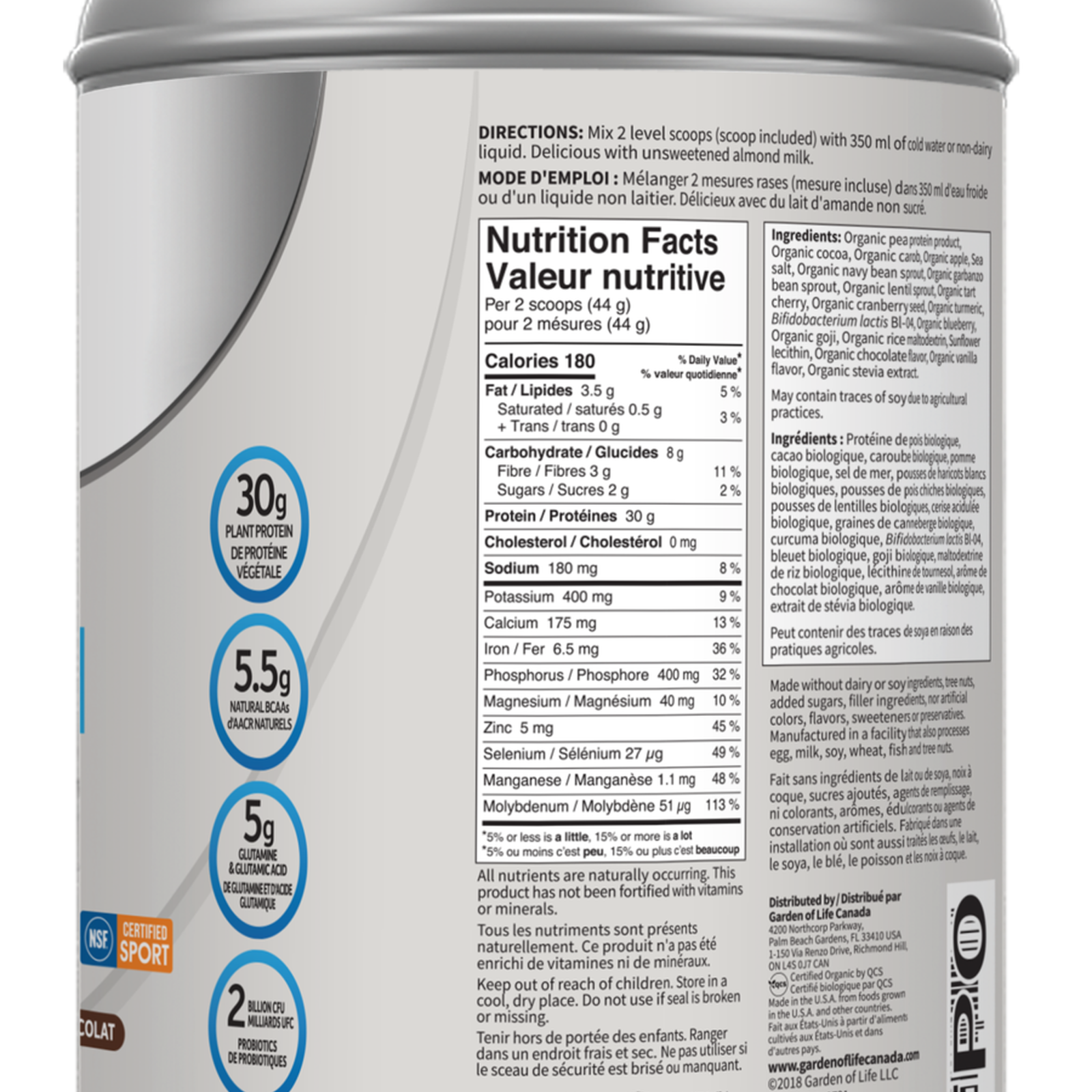 Garden of Life SPORT Organic Plant-Based Protein - JoyVIVA -  