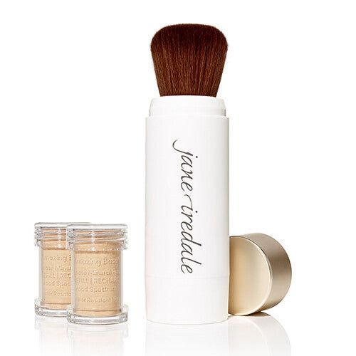 Jane Iredale Amazing Base Loose Mineral Powder Foundation Refillable Brush + 2 Refill Canisters - JoyVIVA -  