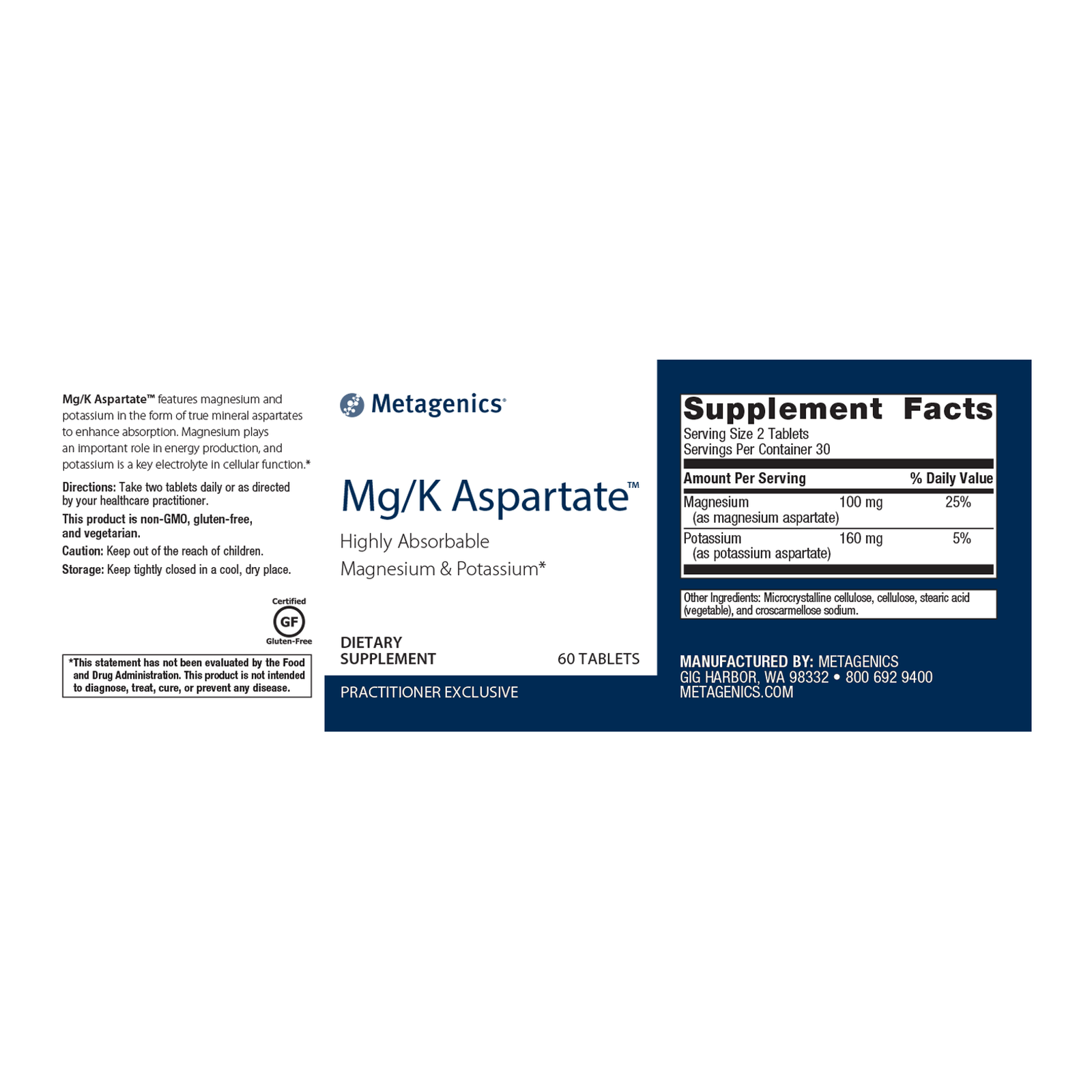 Metagenics Mg/K Asparatate - JoyVIVA -  