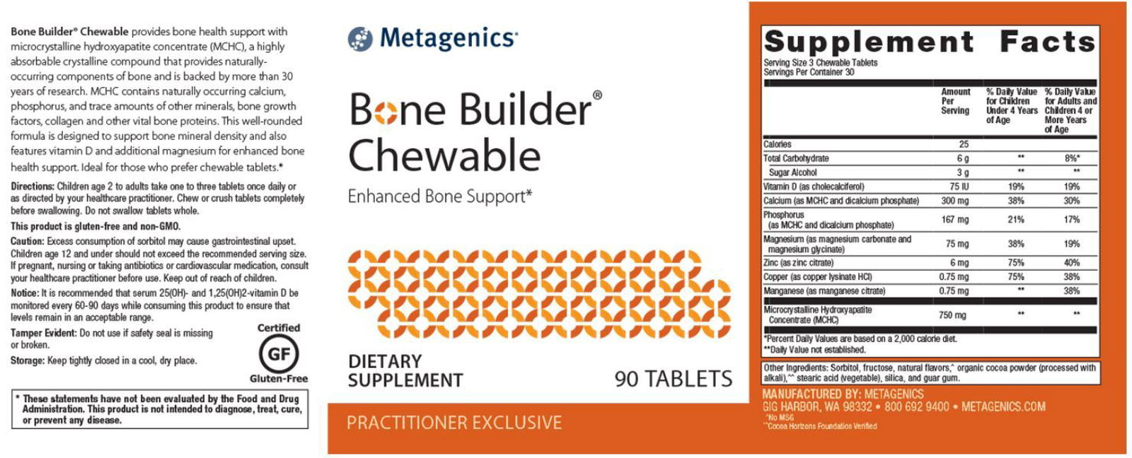 Metagenics Bone Builder Chewable - JoyVIVA -  
