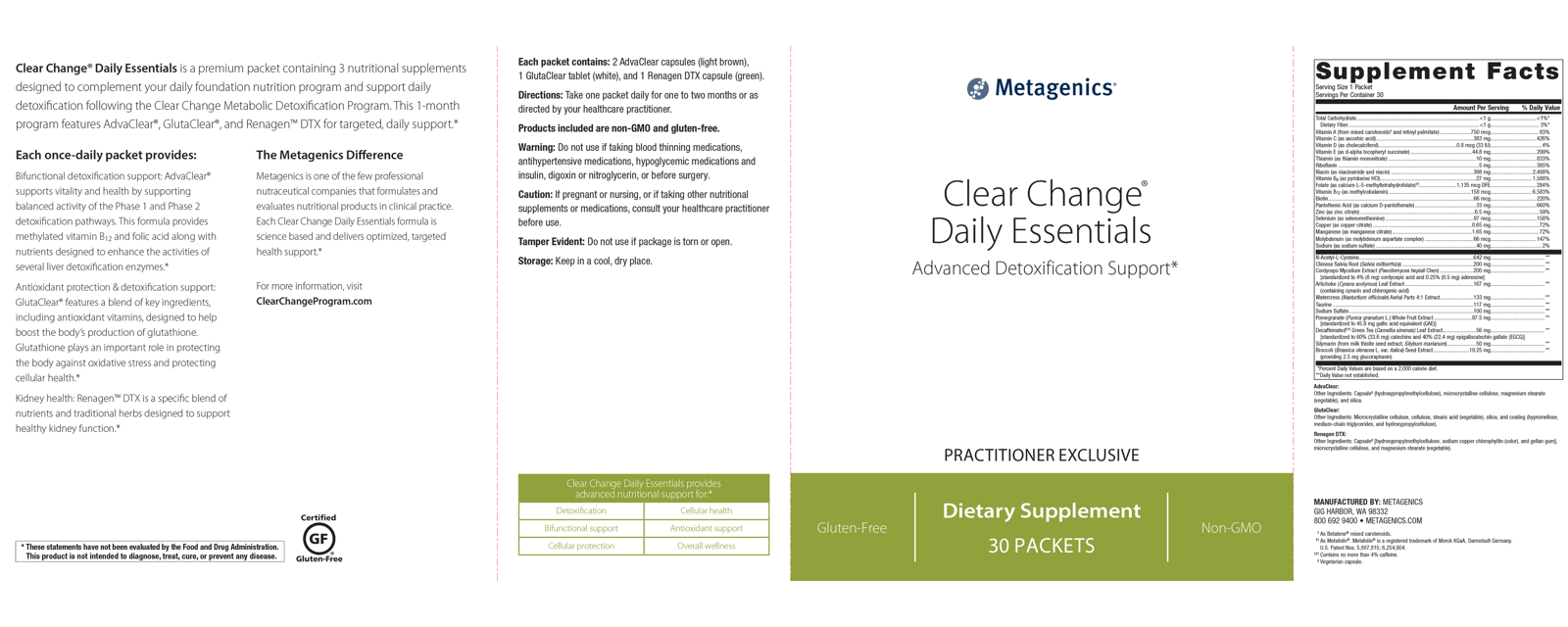 Metagenics Clear Change Daily Essentials - JoyVIVA -  