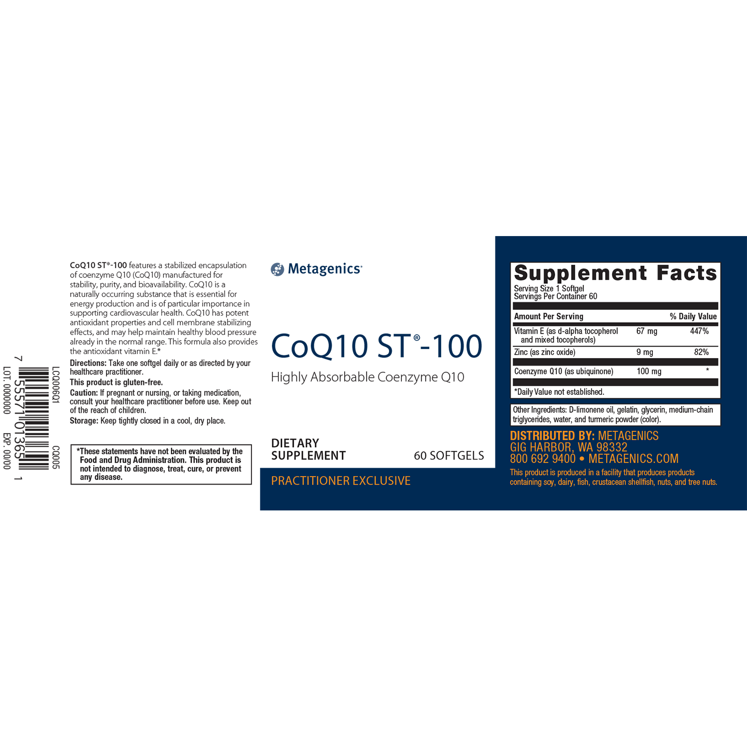 Metagenics CoQ10 ST-100 - JoyVIVA -  