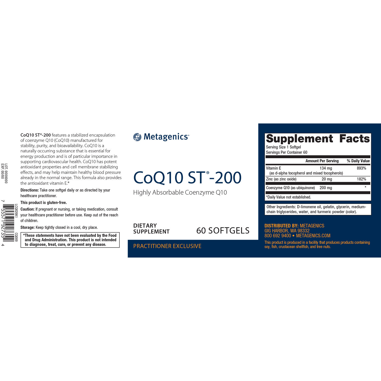 Metagenics CoQ10 ST-200 - JoyVIVA -  