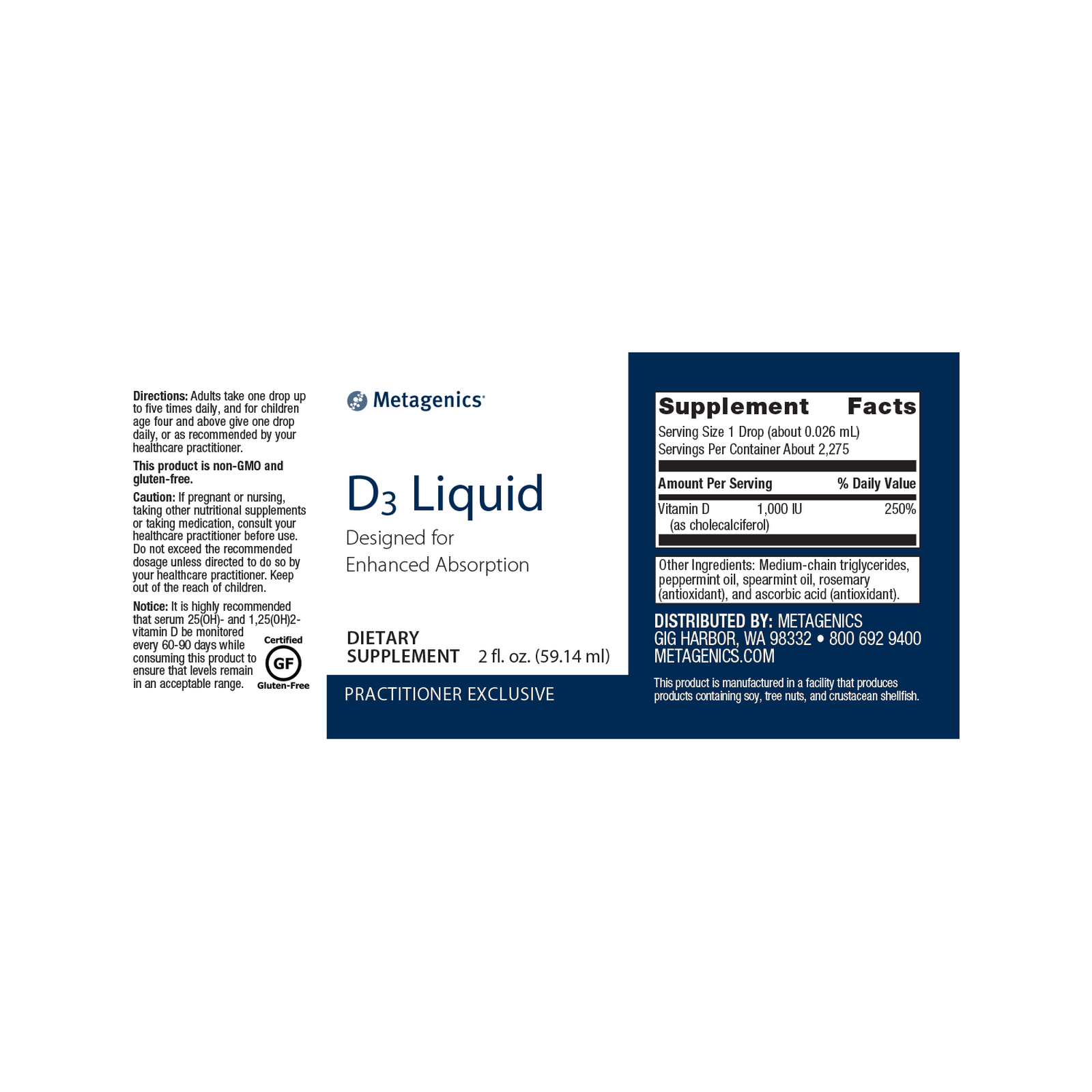 Metagenics D3 Liquid - JoyVIVA -  