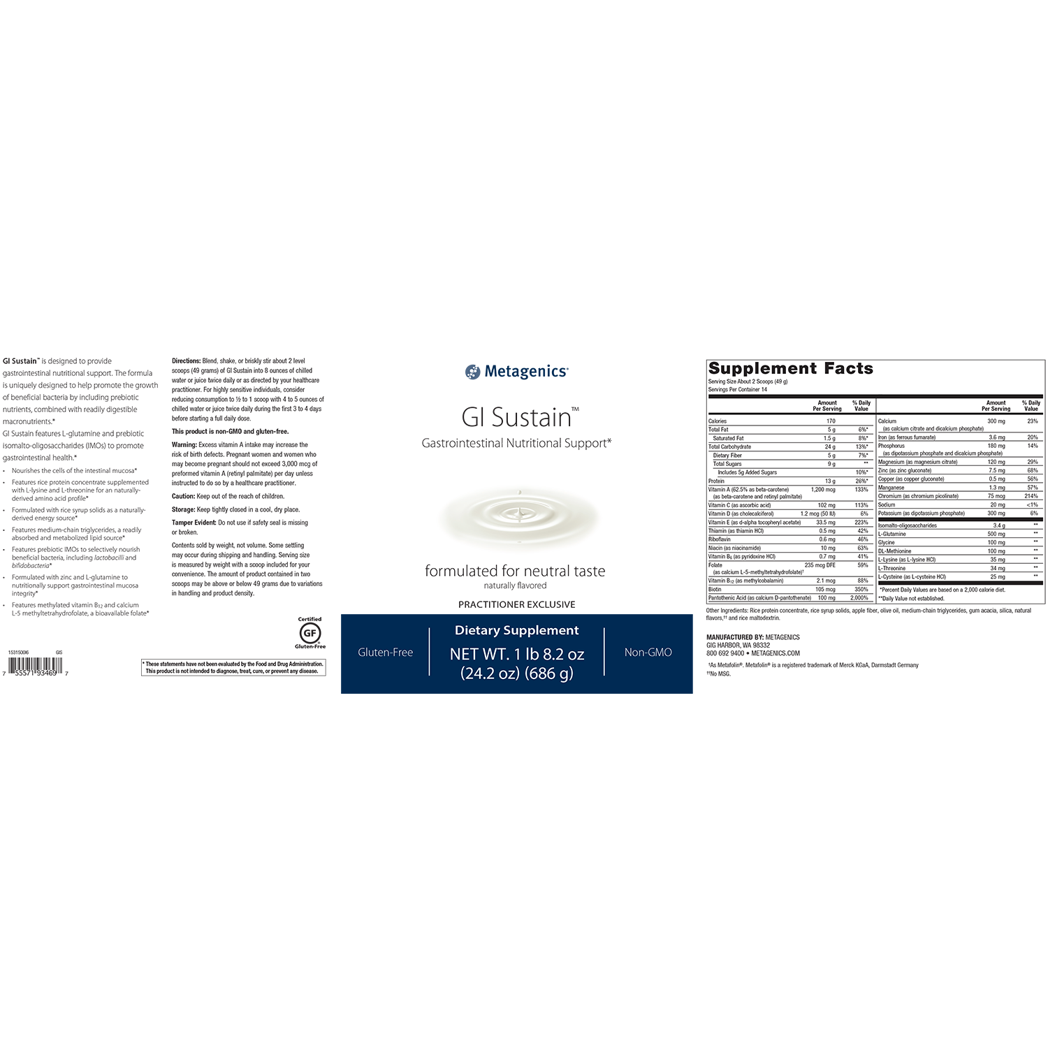Metagenics GI Sustain - JoyVIVA -  