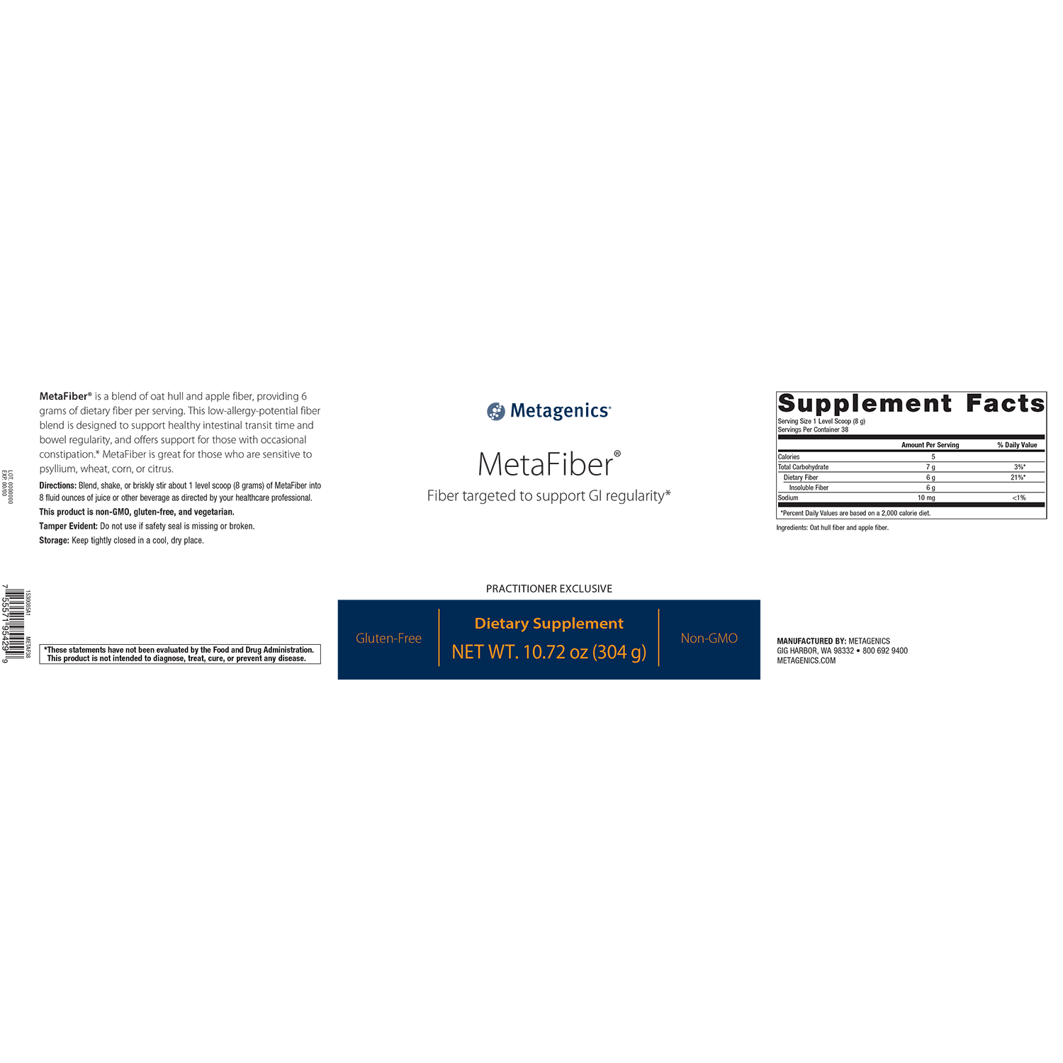 Metagenics MetaFiber - JoyVIVA -  
