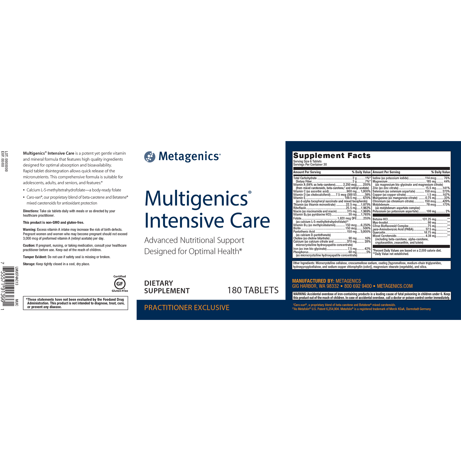 Metagenics Multigenics Intensive Care - JoyVIVA -  