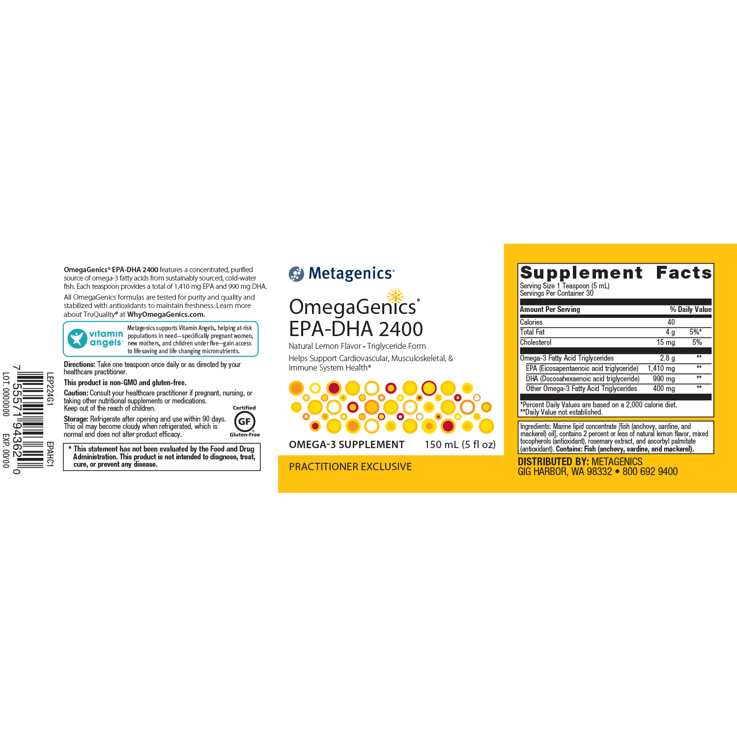 Metagenics OmegaGenics EPA-DHA 2400 - JoyVIVA -  