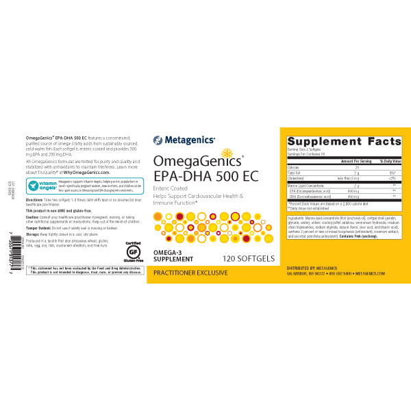 Metagenics OmegaGenics EPH-DHA 500 Enteric Coated - JoyVIVA -  