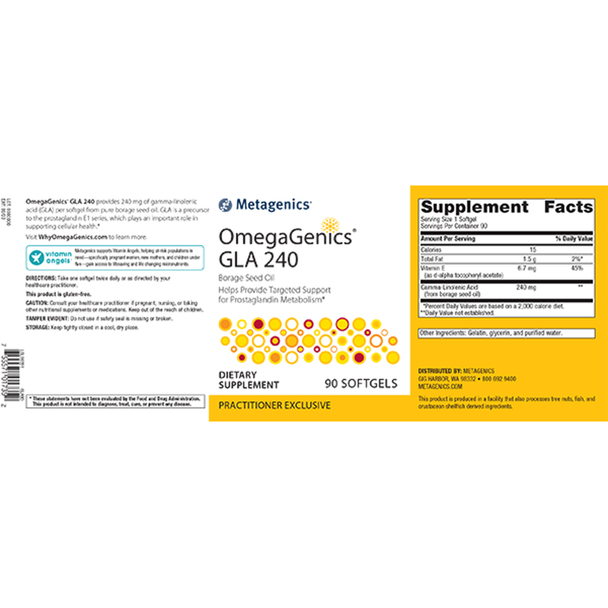 Metagenics OmegaGenics GLA 240 - JoyVIVA -  