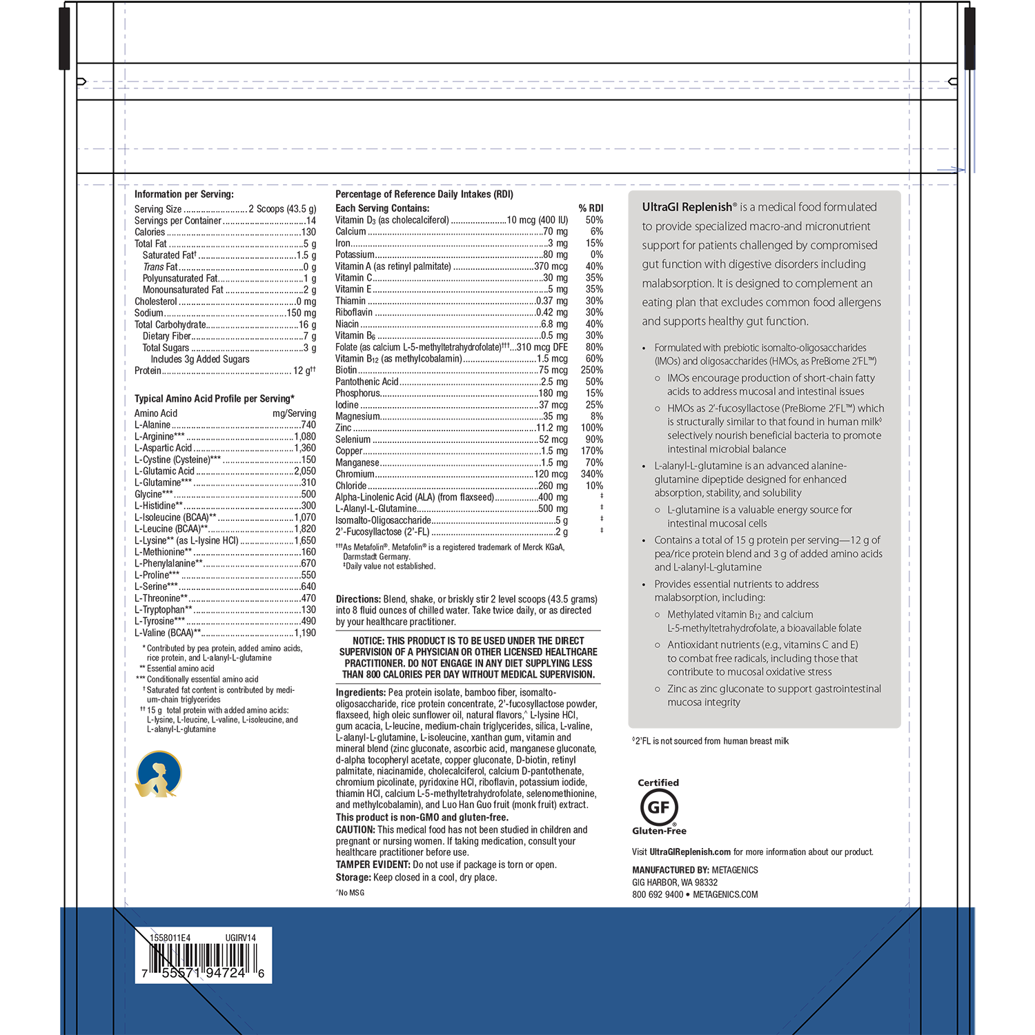 Metagenics UltraGI Replenish - JoyVIVA -  