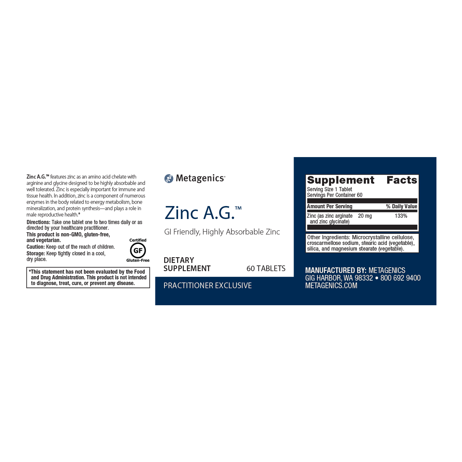Metagenics Zinc A.G. - JoyVIVA -  