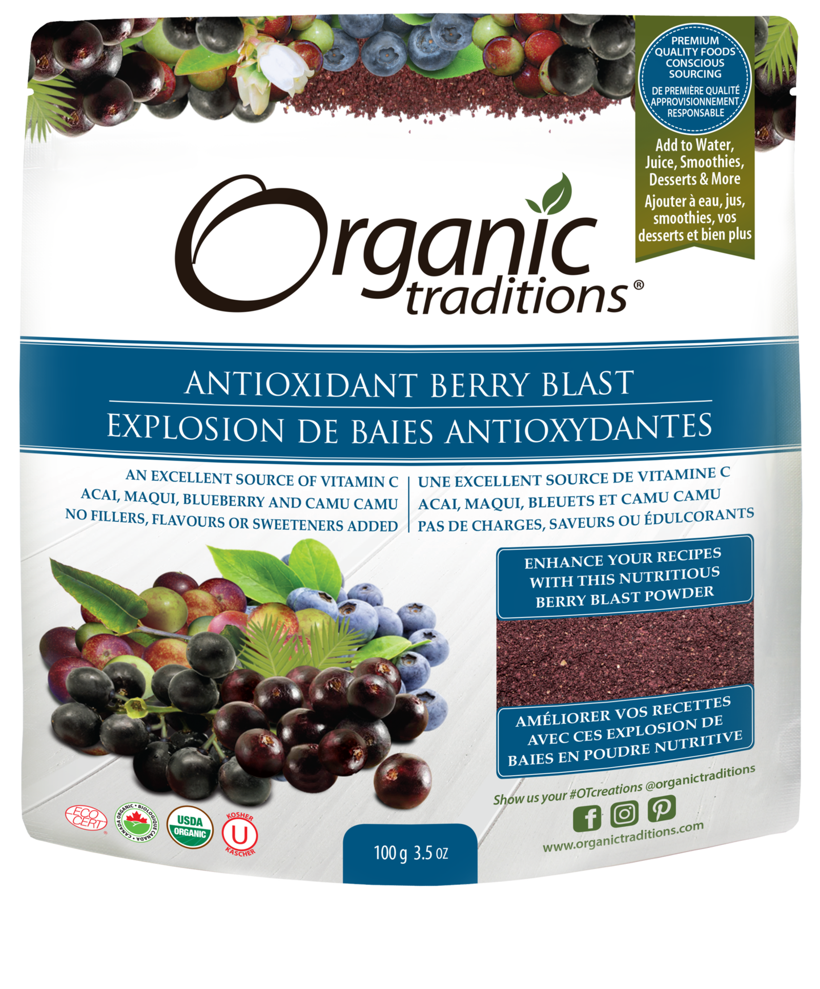 Organic Traditions Antioxidant Berry Blast - JoyVIVA -  