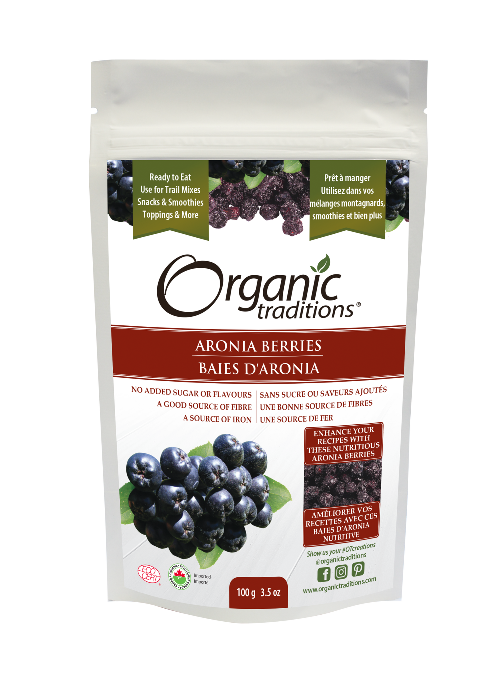 Organic Traditions Aronia Berries - JoyVIVA -  