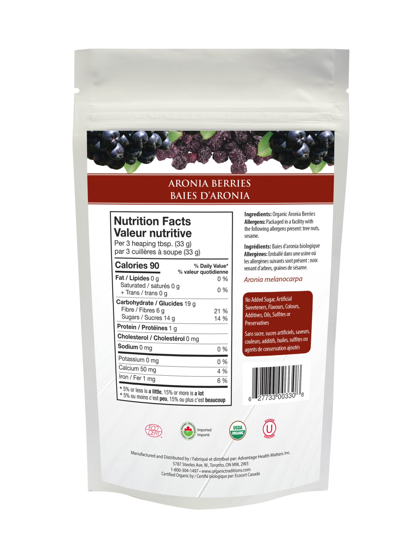 Organic Traditions Aronia Berries - JoyVIVA -  