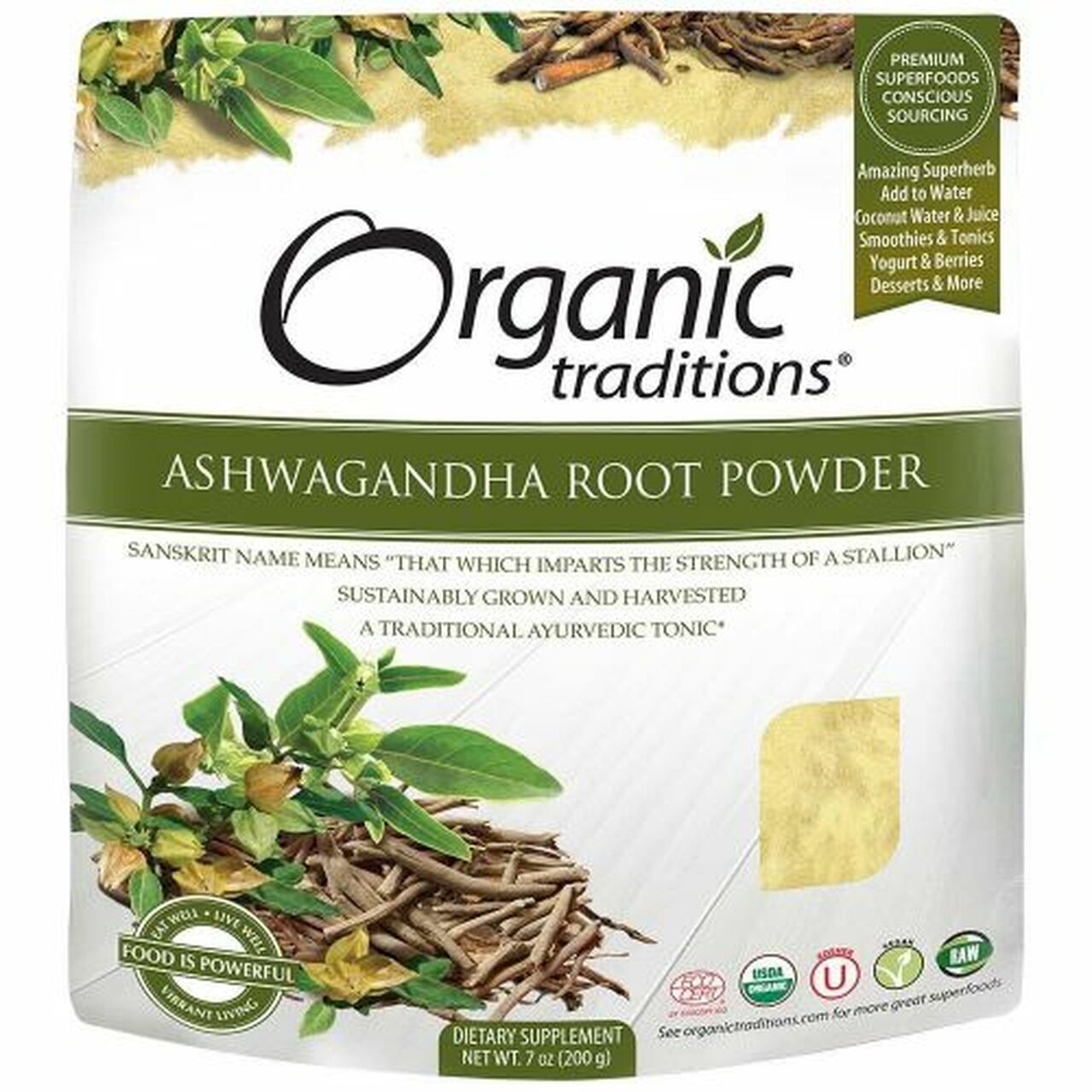 Organic Traditions Ashwagandha Root Powder - JoyVIVA -  