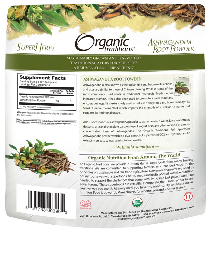 Organic Traditions Ashwagandha Root Powder - JoyVIVA -  