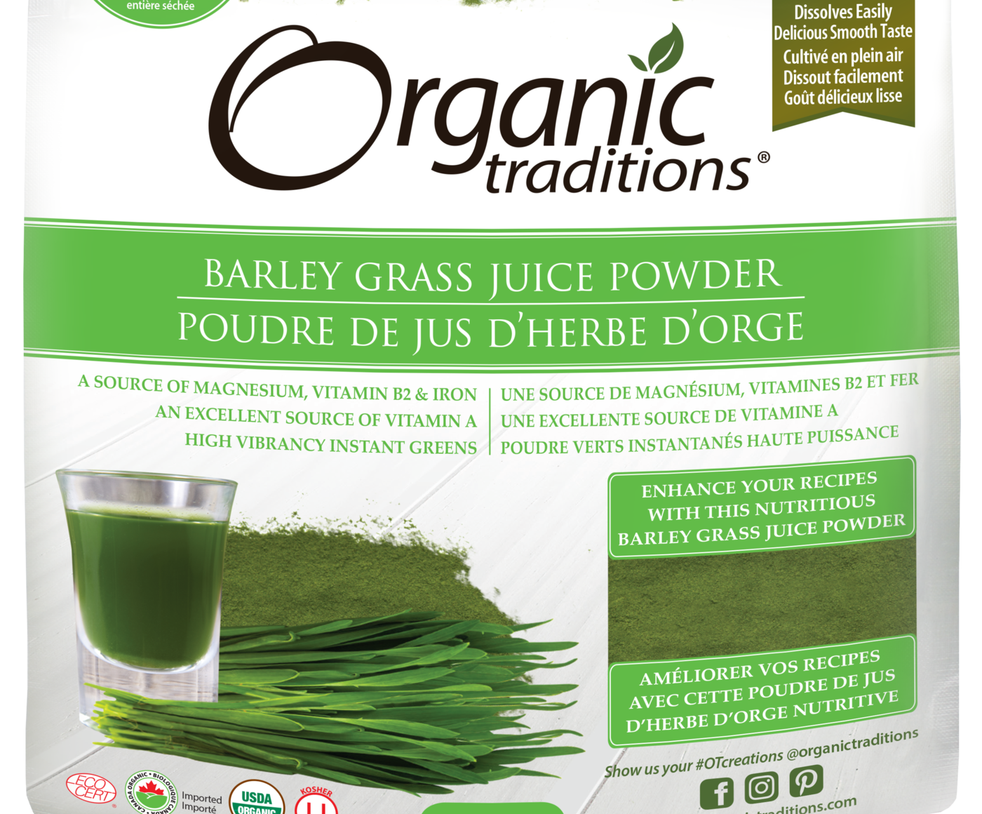 Organic Traditions Barley Grass Juice Powder - JoyVIVA -  