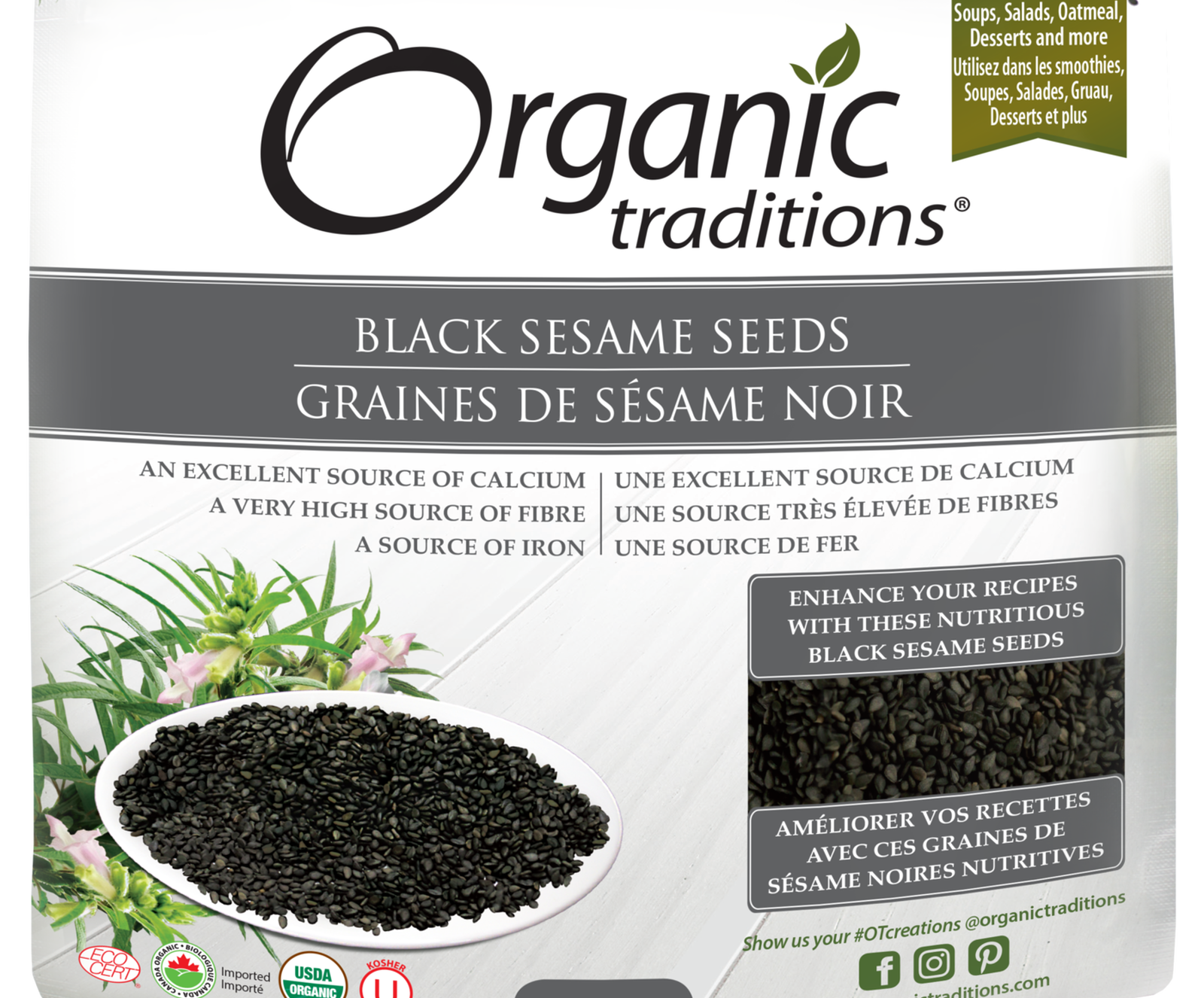Organic Traditions Black Sesame Seeds - JoyVIVA -  
