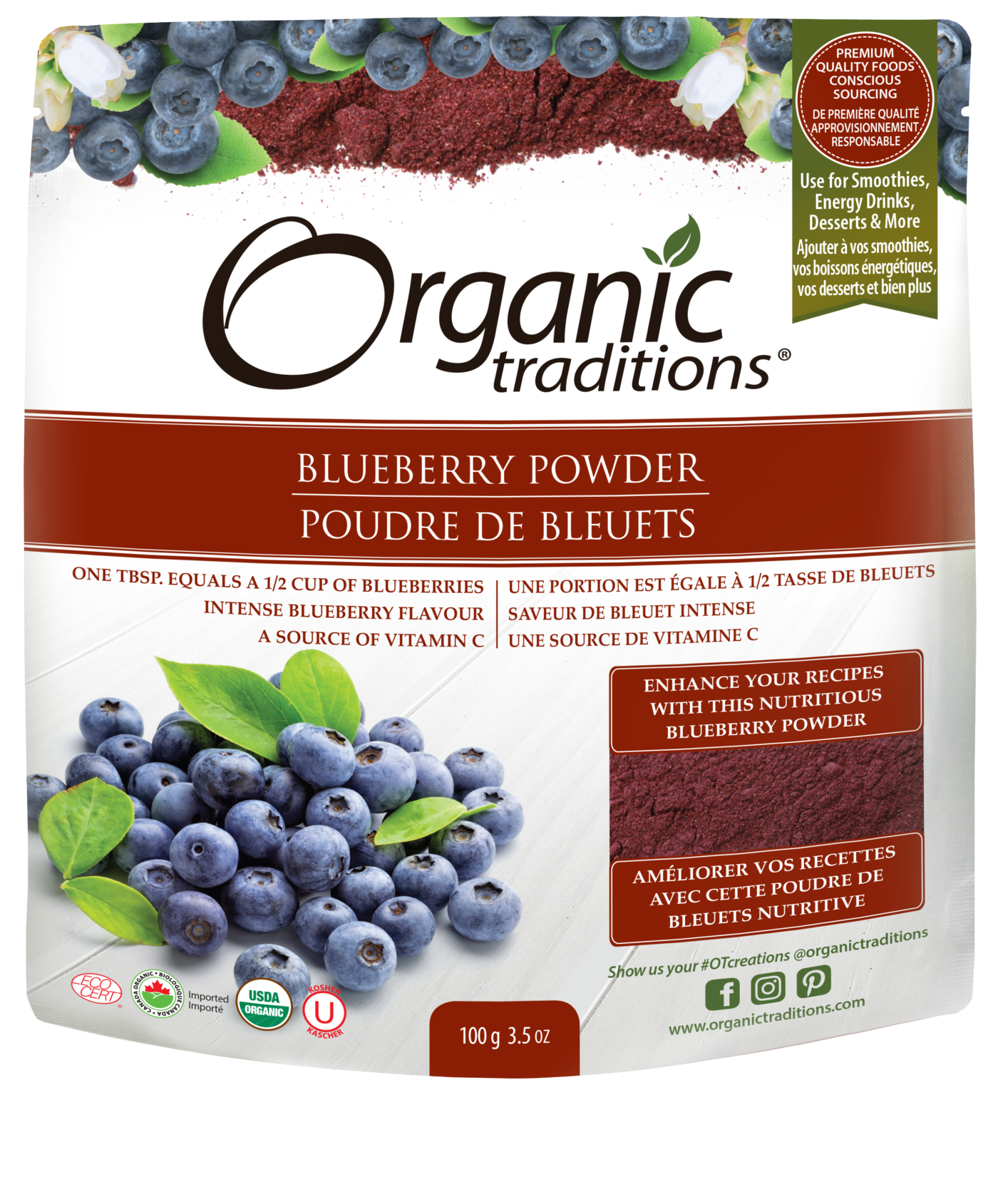 Organic Traditions Blueberry Powder - JoyVIVA -  