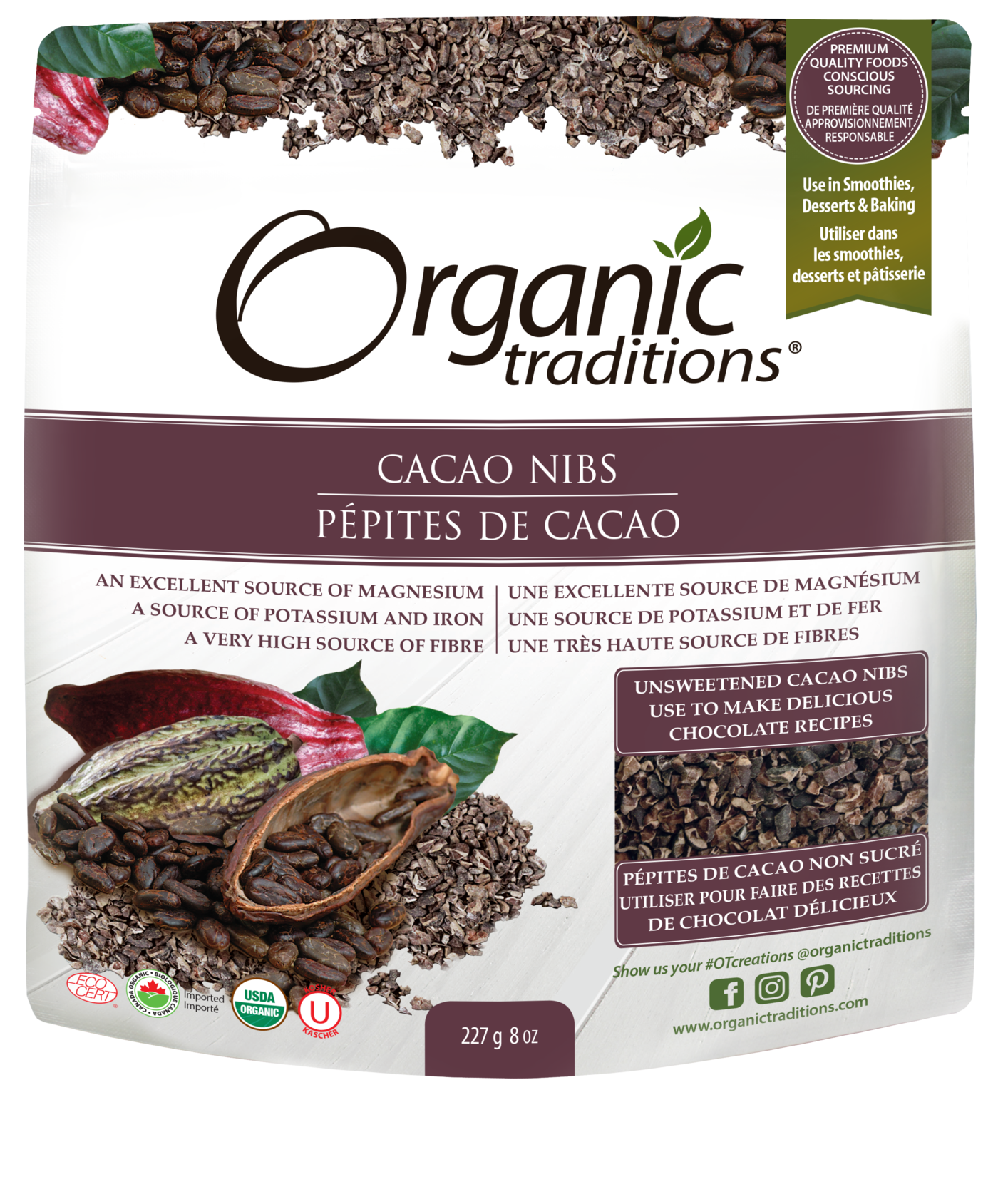 Organic Traditions Cacao Nibs - JoyVIVA -  