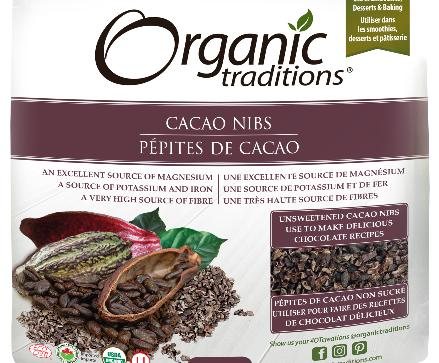 Organic Traditions Cacao Nibs - JoyVIVA -  
