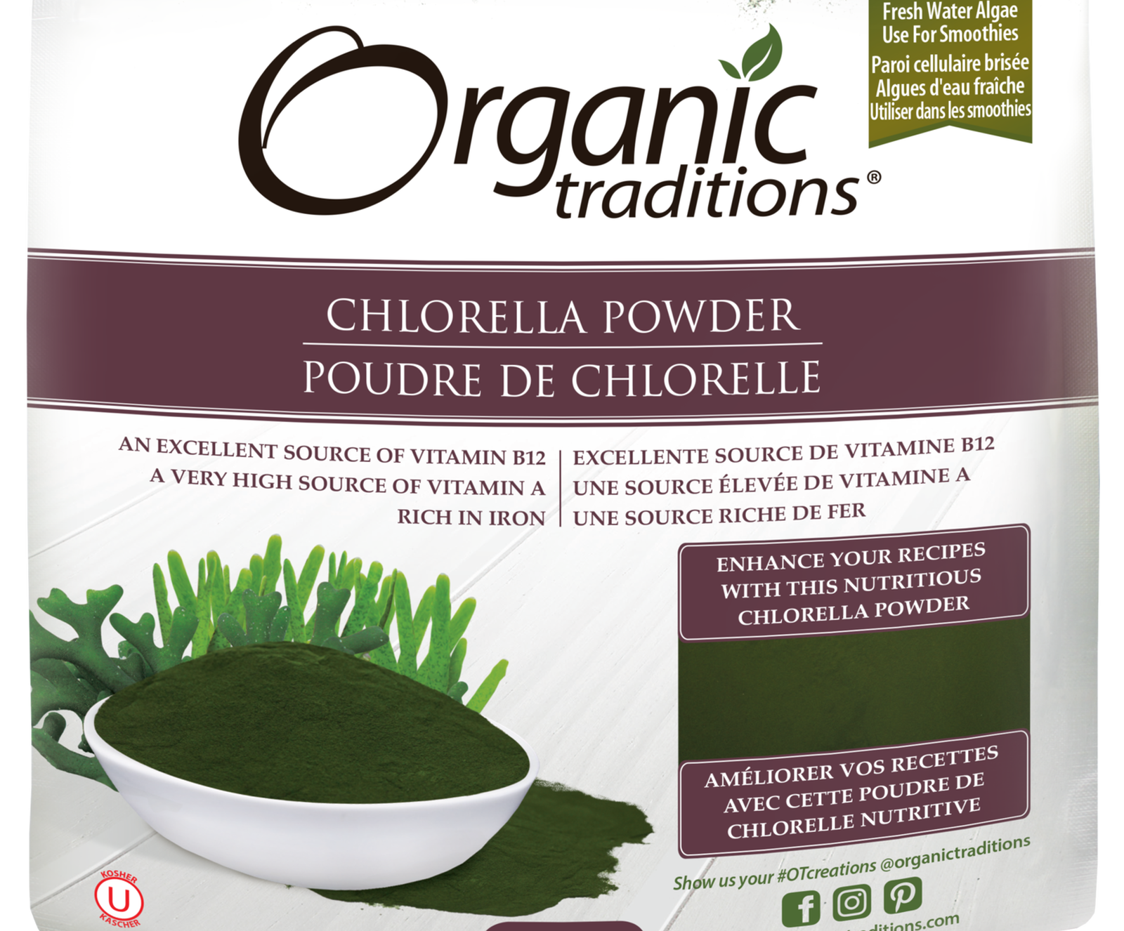 Organic Traditions Chlorella Powder - JoyVIVA -  