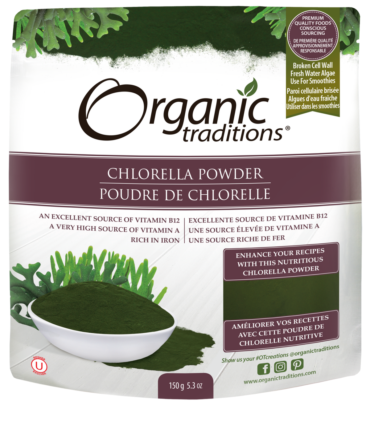 Organic Traditions Chlorella Powder - JoyVIVA -  