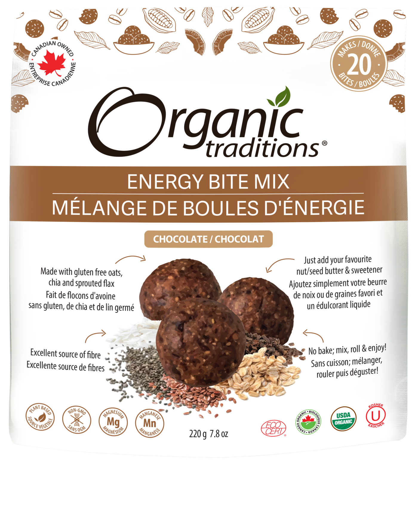 Organic Traditions Chocolate Energy Bites Mix - JoyVIVA -  