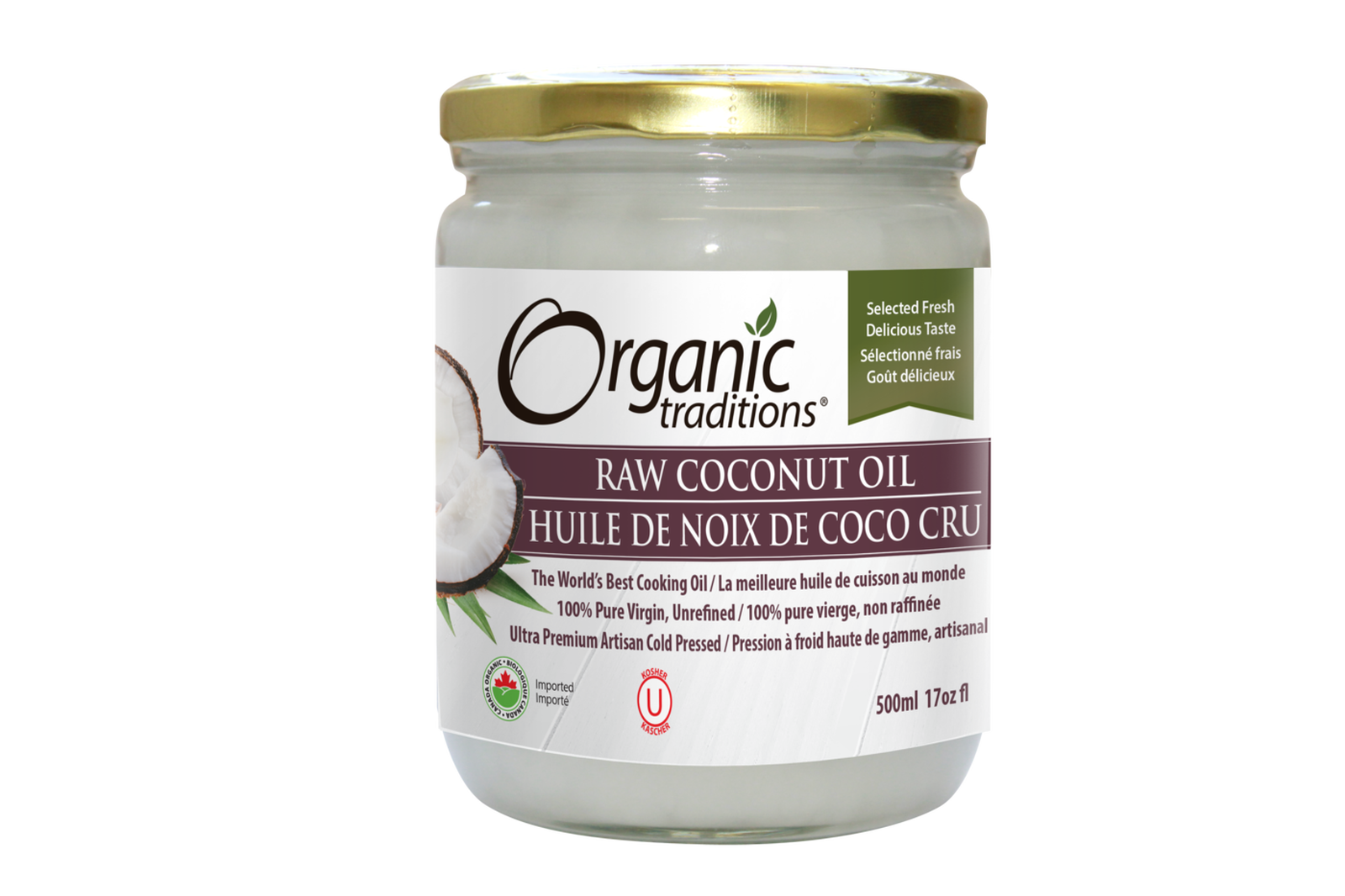 Organic Traditions Coconut Oil Raw - JoyVIVA -  