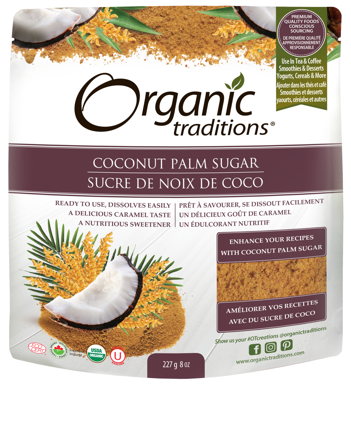 Organic Traditions Coconut Palm Sugar - JoyVIVA -  