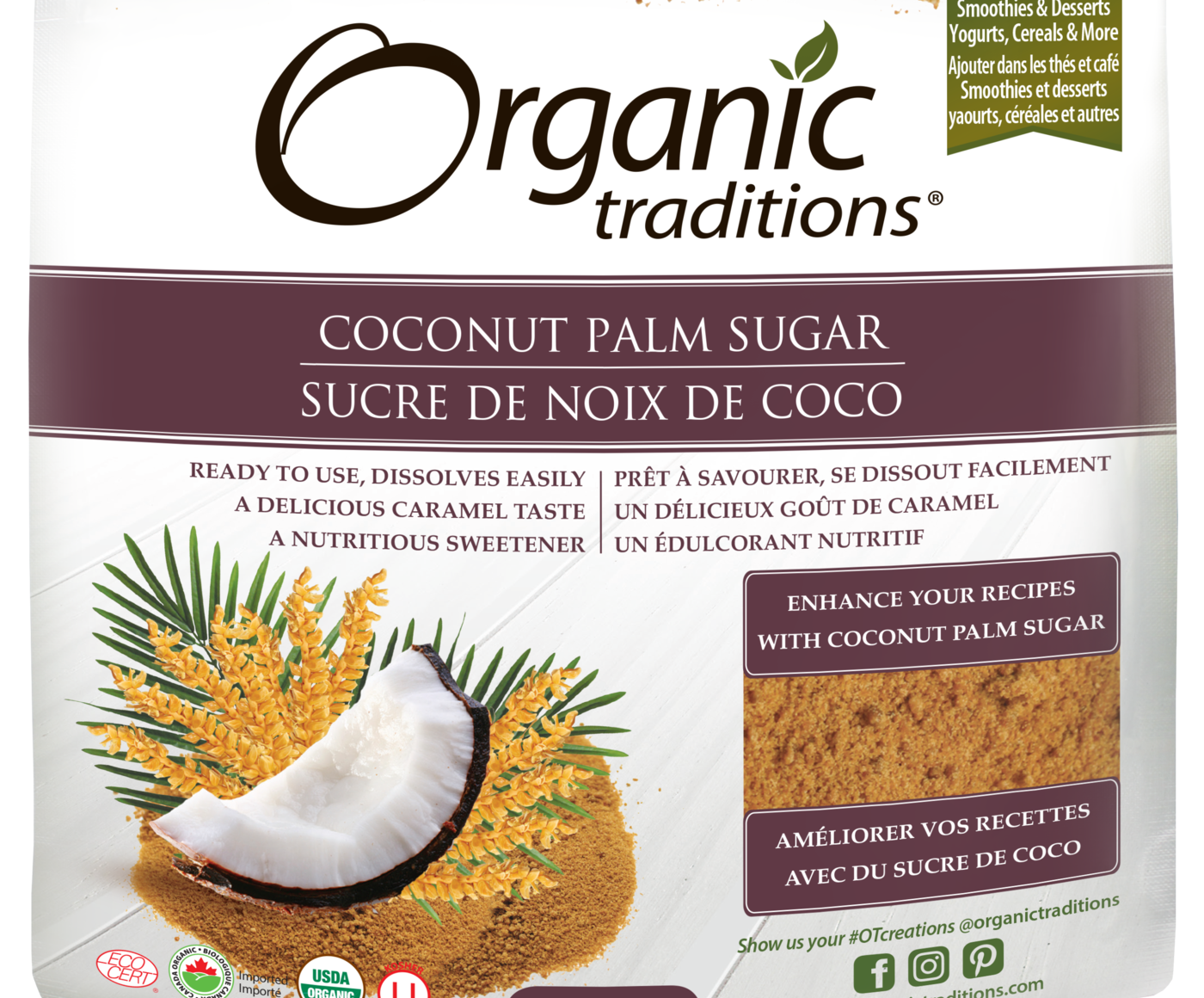 Organic Traditions Coconut Palm Sugar - JoyVIVA -  