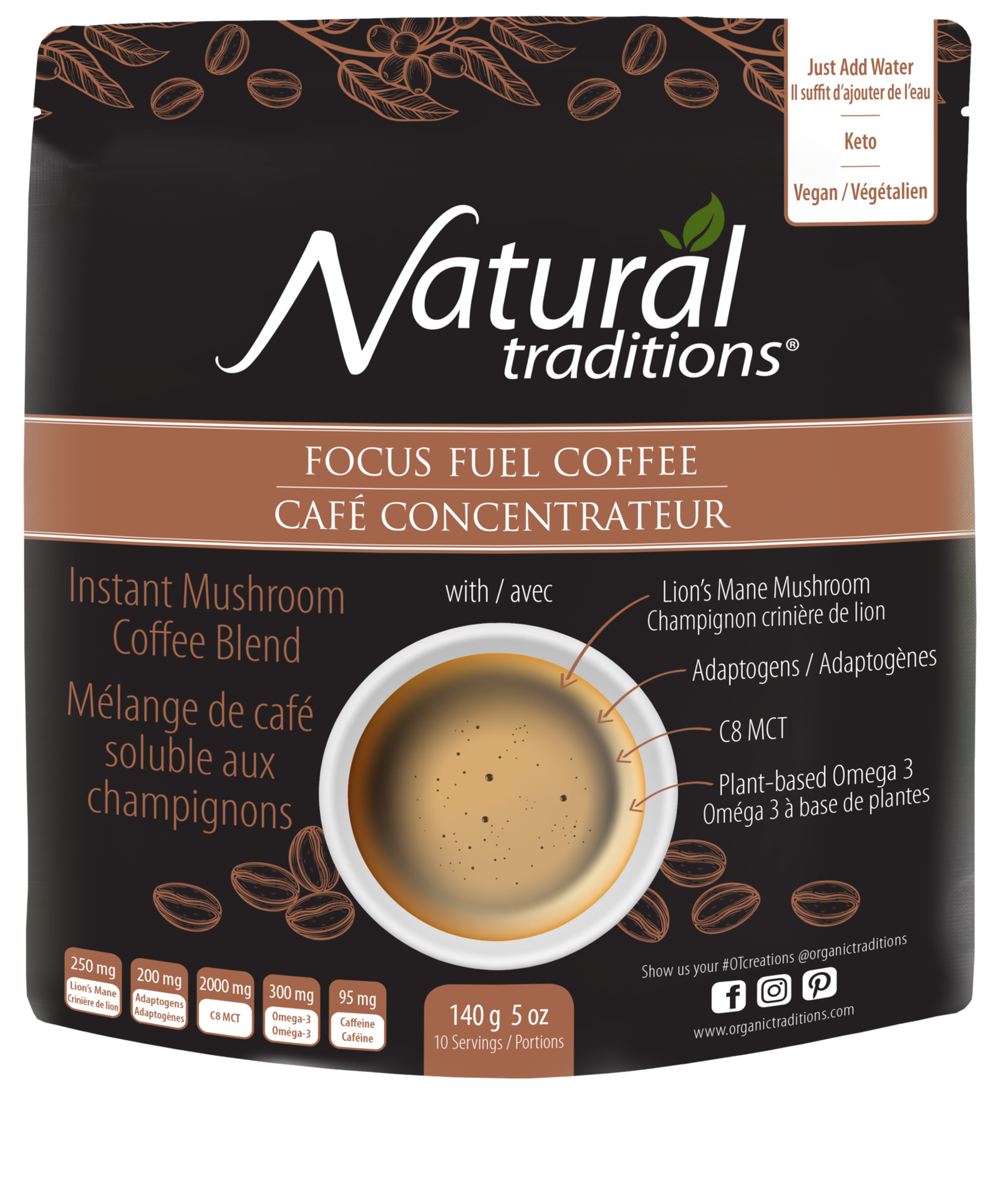 Organic Traditions Focus Fuel Coffee - JoyVIVA -  