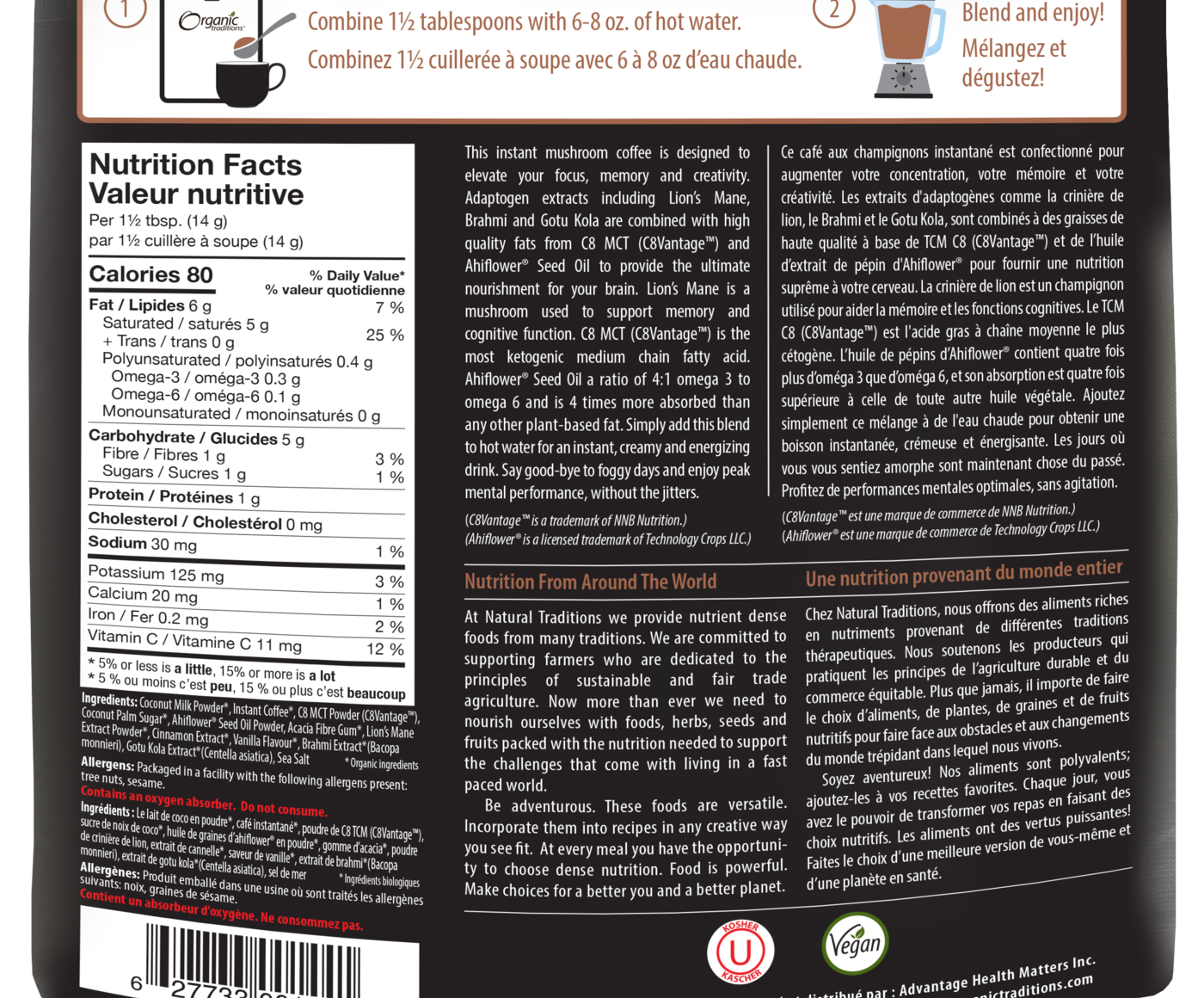 Organic Traditions Focus Fuel Coffee - JoyVIVA -  