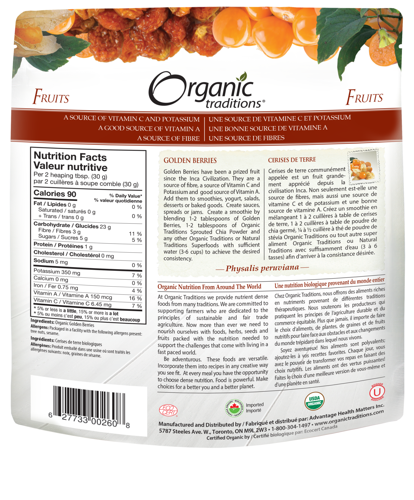 Organic Traditions Golden Berries - JoyVIVA -  