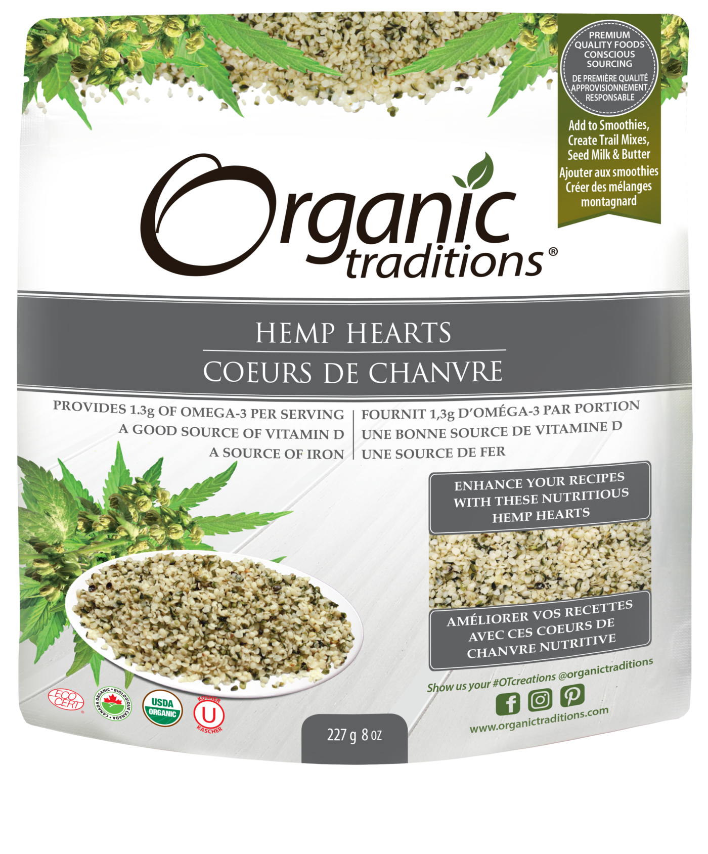 Organic Traditions Hemp Hearts - JoyVIVA -  