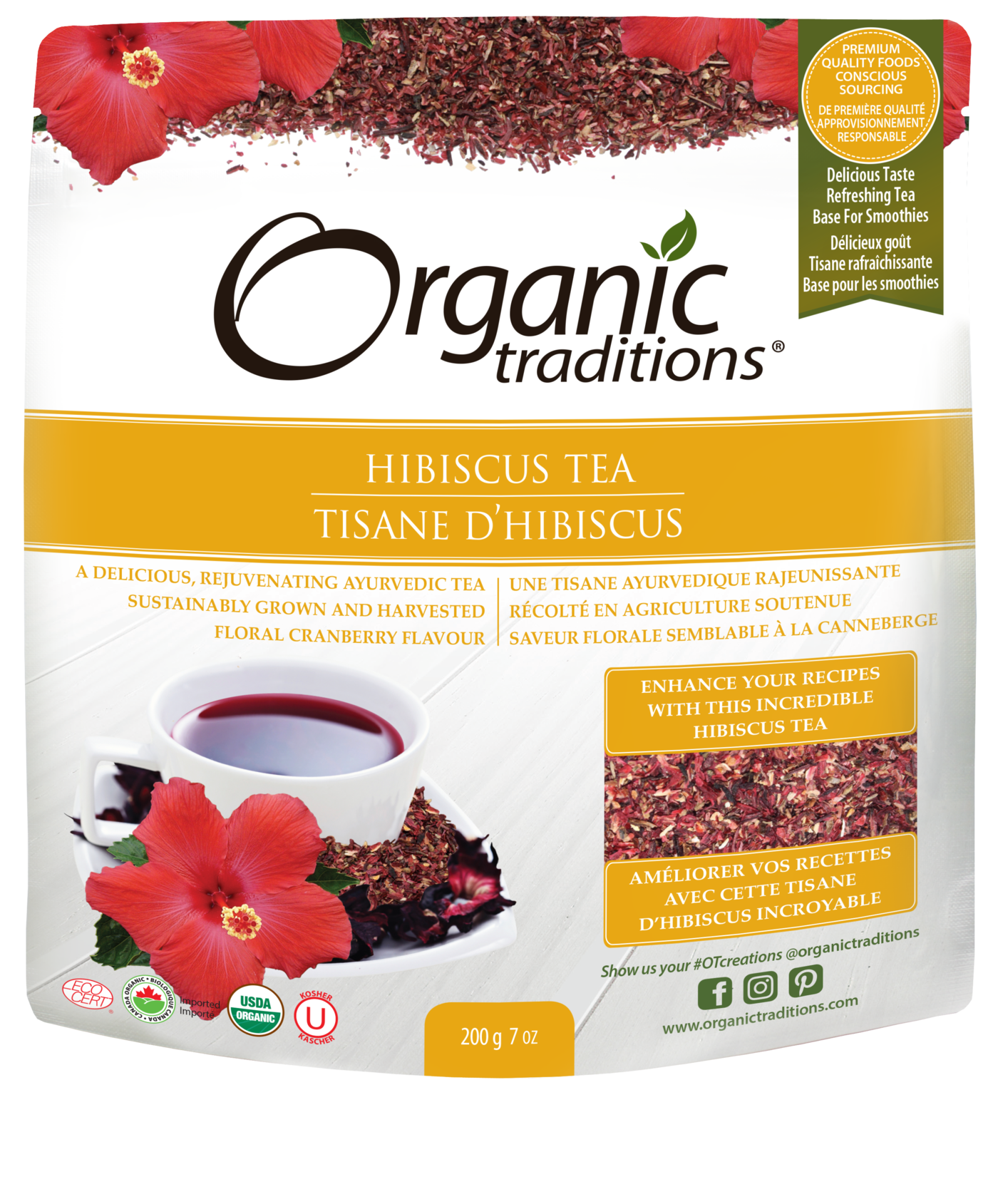 Organic Traditions Hibiscus Tea - JoyVIVA -  