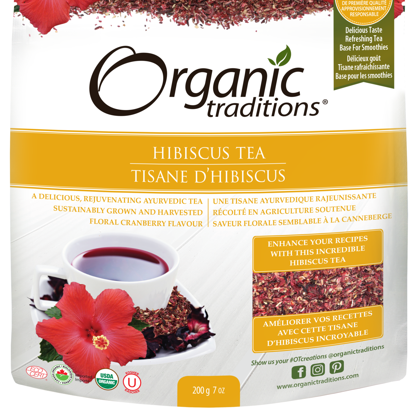 Organic Traditions Hibiscus Tea - JoyVIVA -  