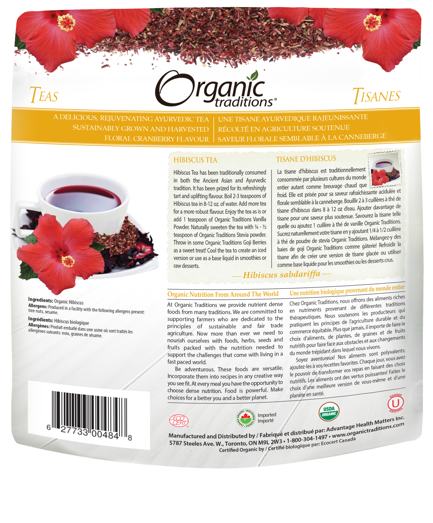 Organic Traditions Hibiscus Tea - JoyVIVA -  