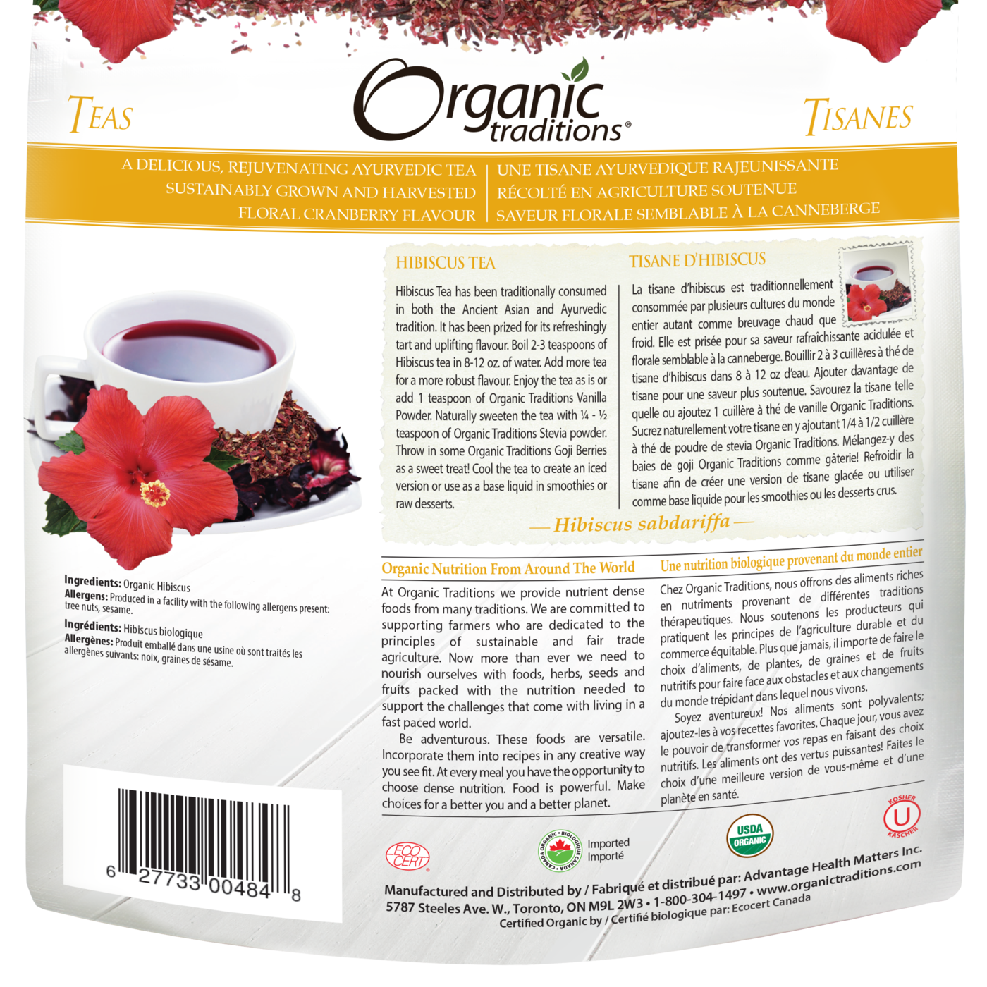 Organic Traditions Hibiscus Tea - JoyVIVA -  