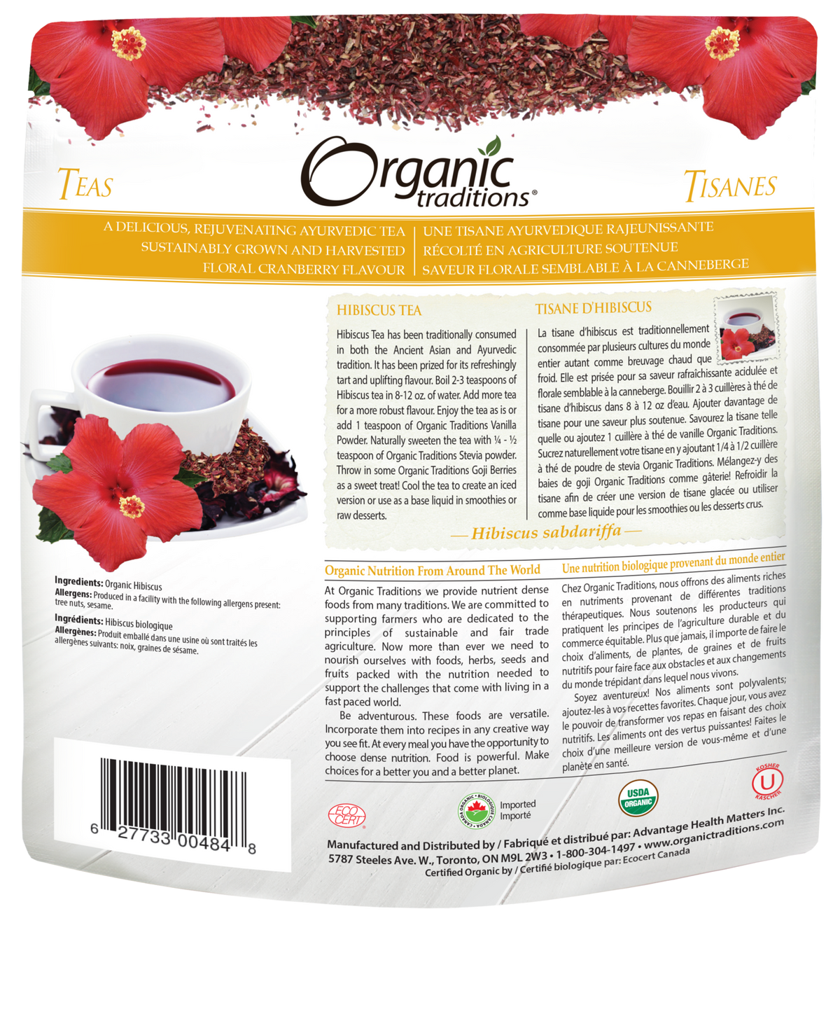 Organic Traditions Hibiscus Tea - JoyVIVA -  
