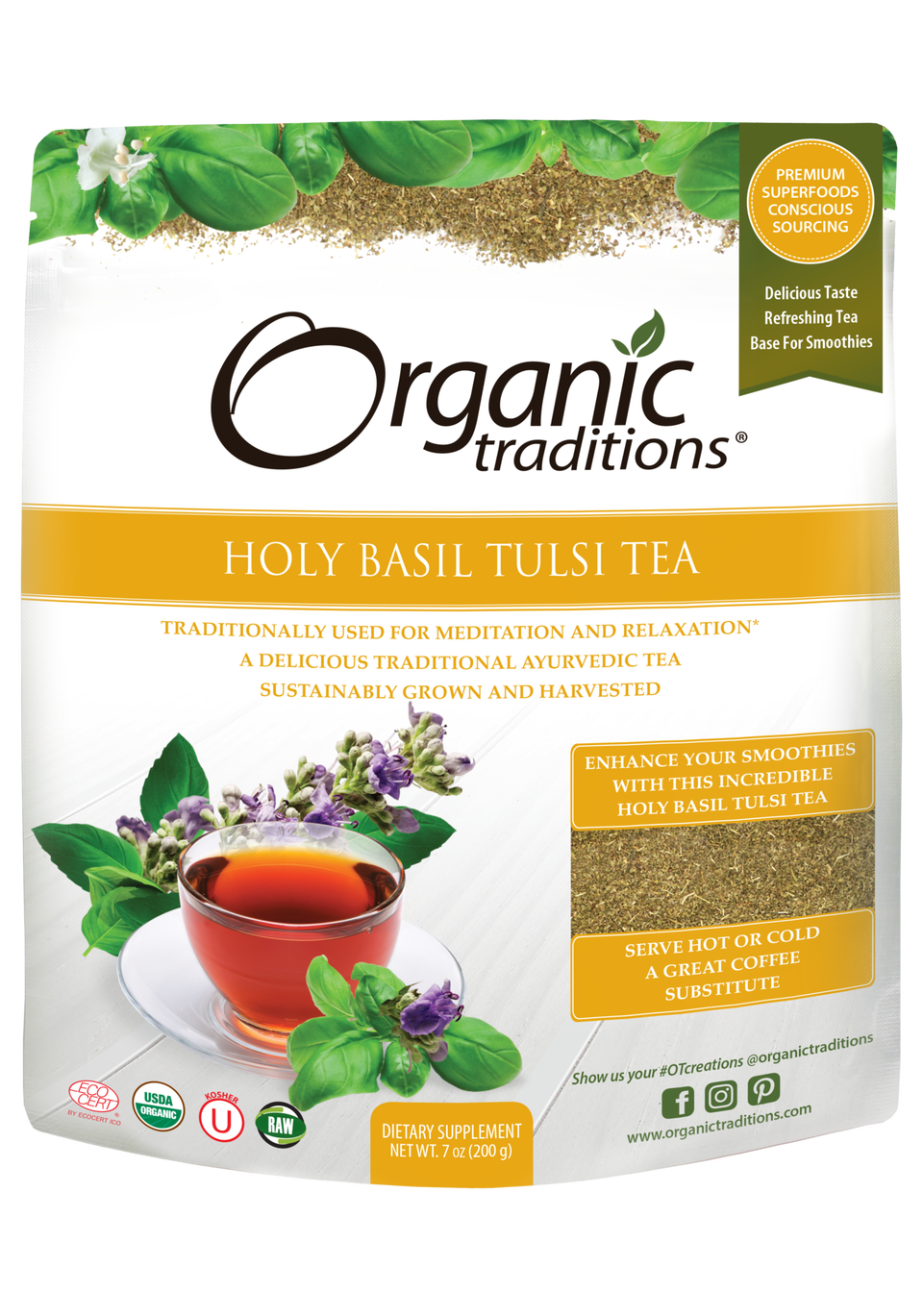 Organic Traditions Holy Basil Tulsi Tea - JoyVIVA -  