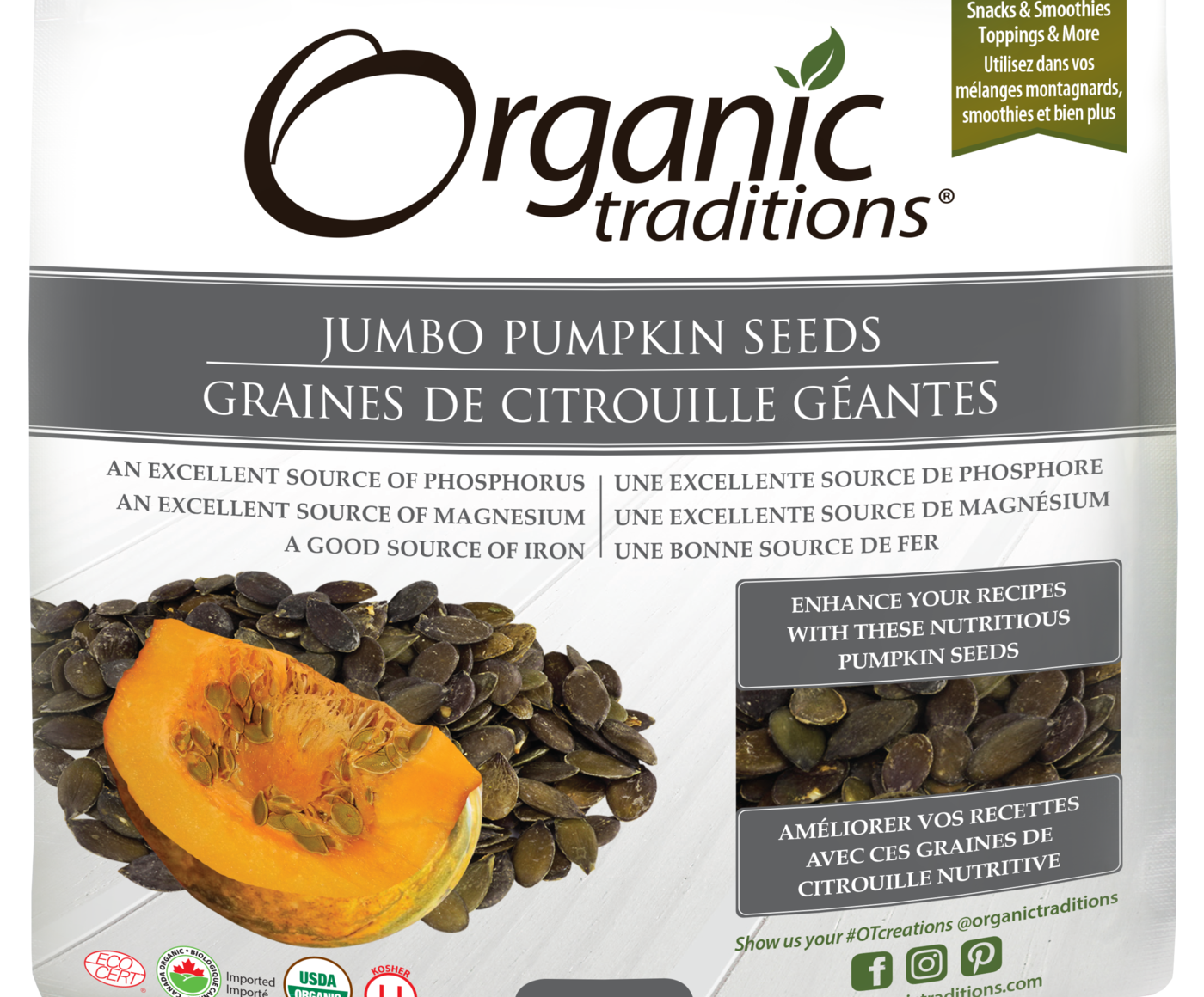 Organic Traditions Jumbo Pumpkin Seeds - JoyVIVA -  