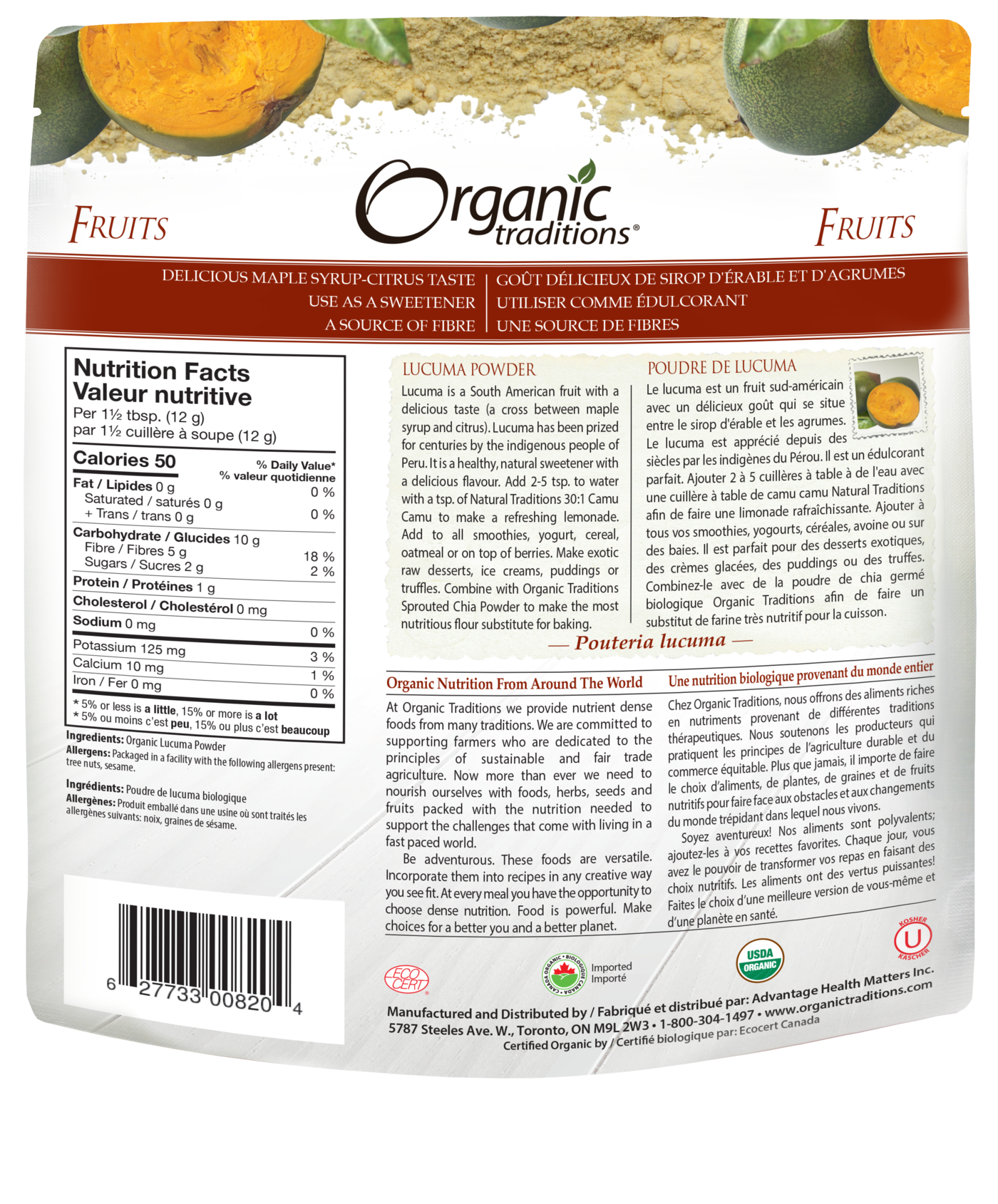 Organic Traditions Lucuma Powder - JoyVIVA -  