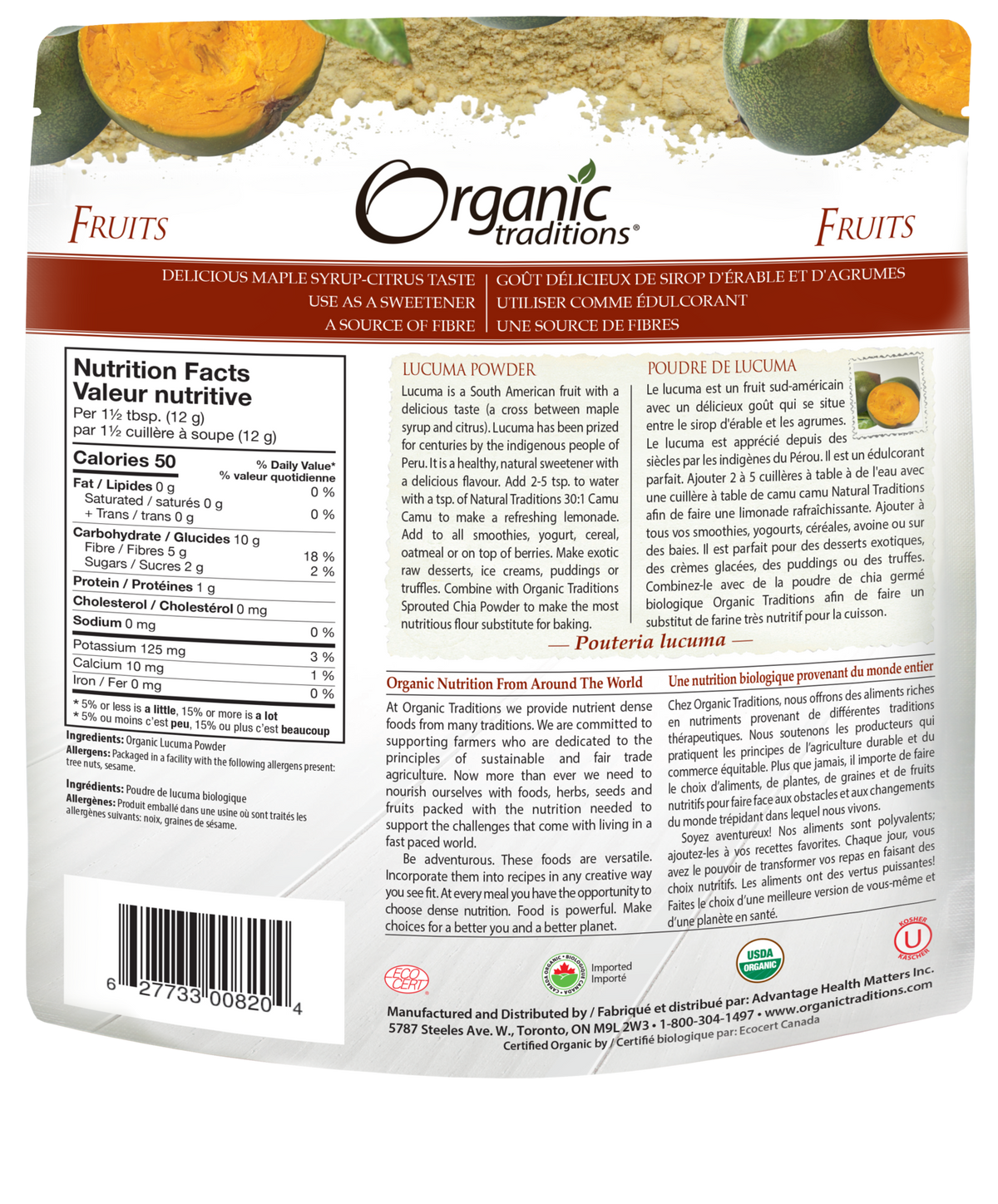 Organic Traditions Lucuma Powder - JoyVIVA -  